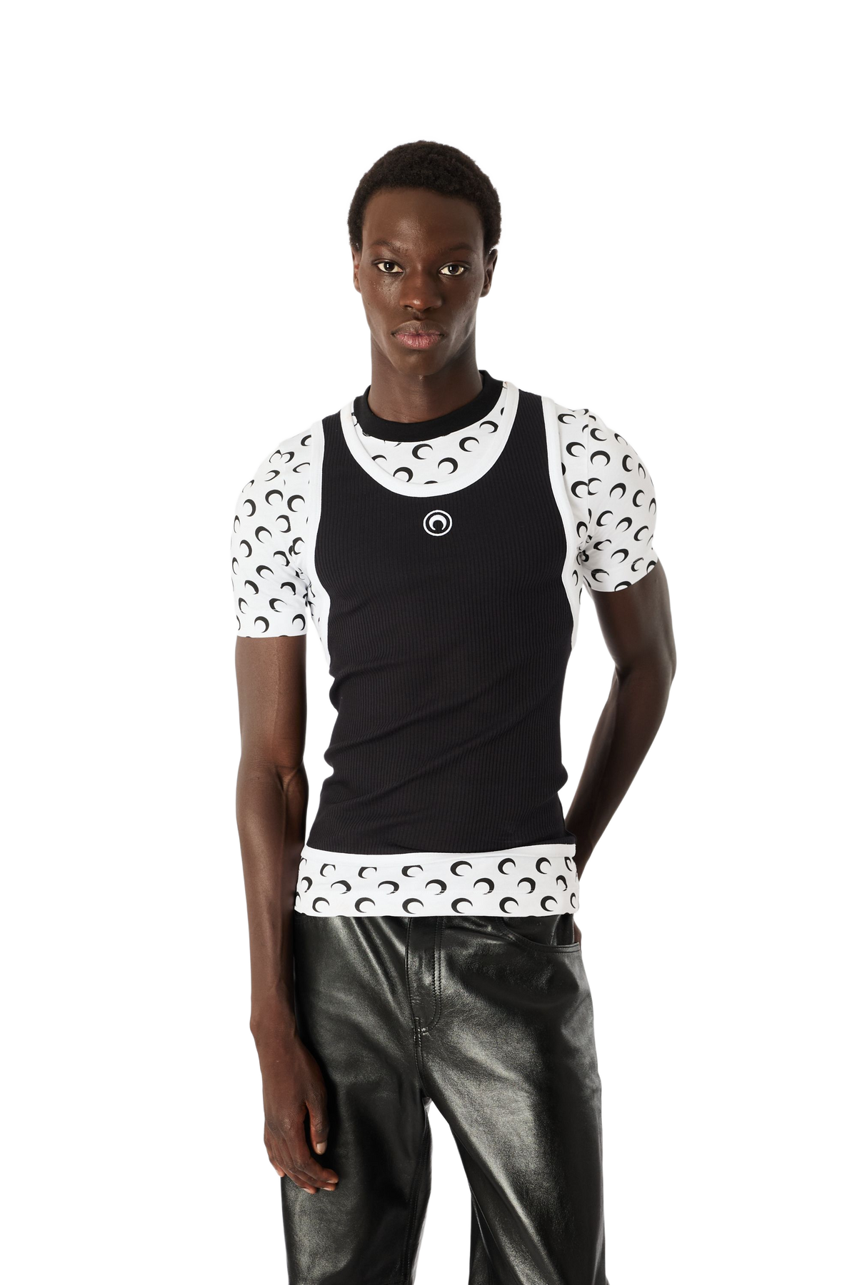 LAYERED JERSEY SHORT SLEEVES T-SHIRT