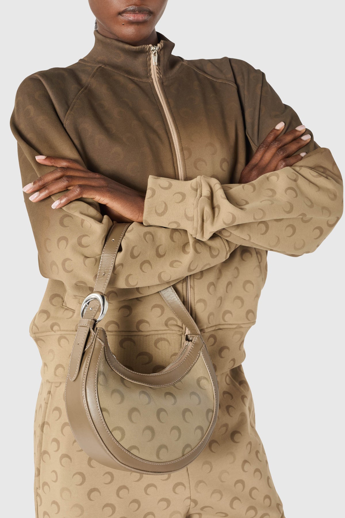 Faded leather moon eclips mini bag