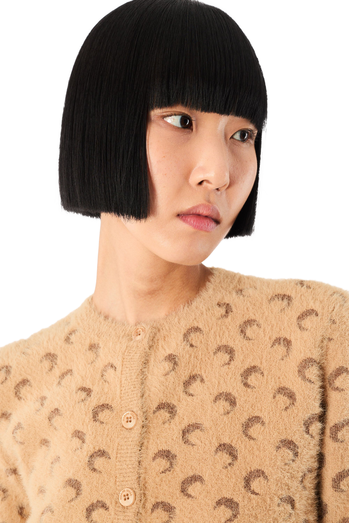 FLUFFY MOON JACQUARD KNIT LONG SLEEVES CARDIGAN, image 4 of 5