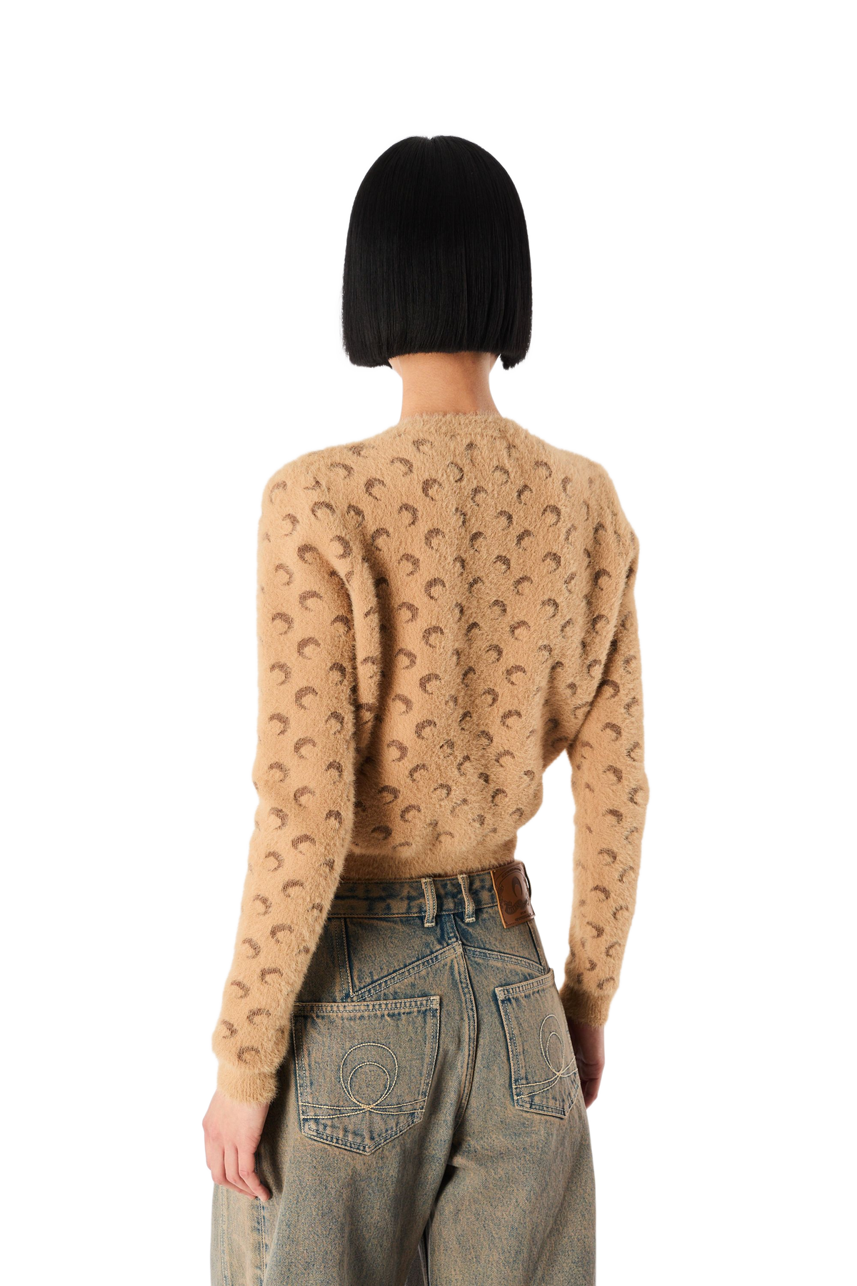 FLUFFY MOON JACQUARD KNIT LONG SLEEVES CARDIGAN