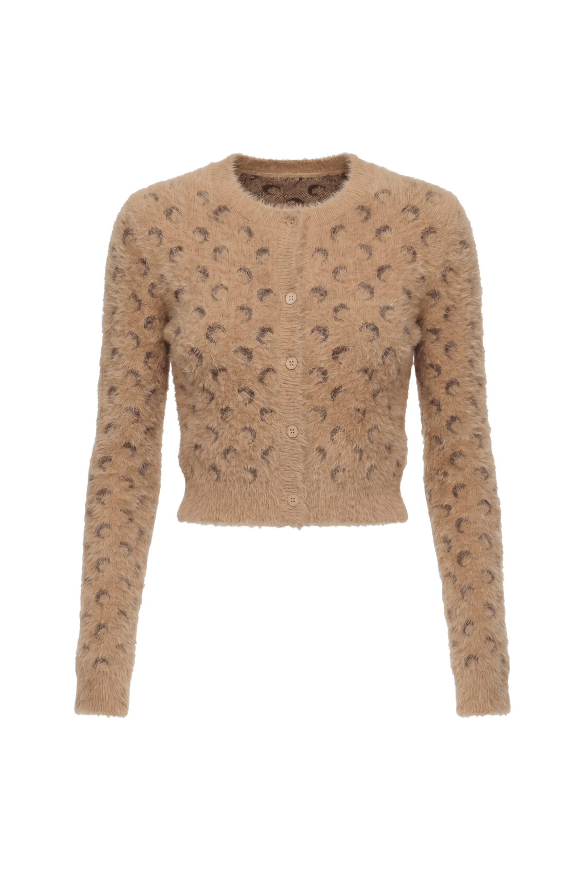 FLUFFY MOON JACQUARD KNIT LONG SLEEVES CARDIGAN