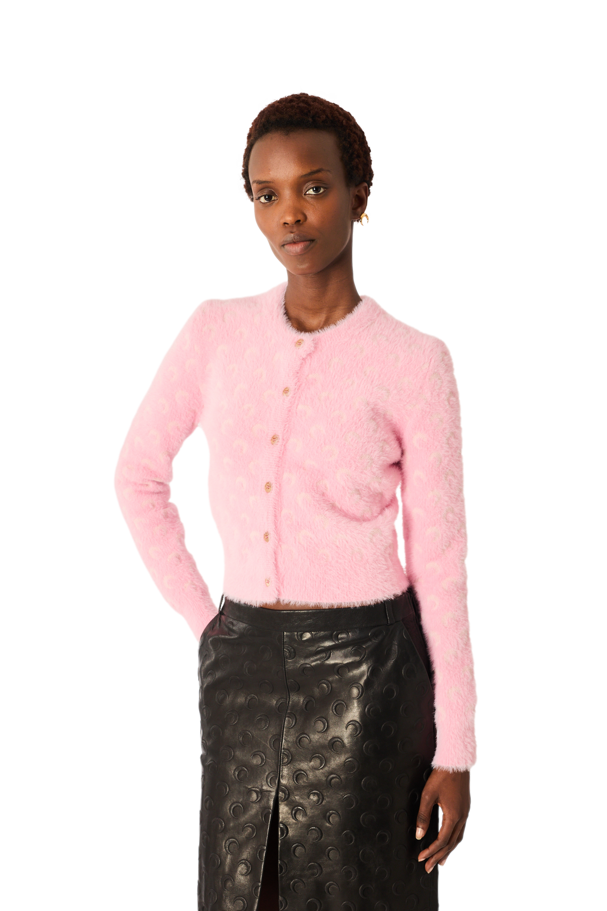 FLUFFY MOON JACQUARD KNIT LONG SLEEVES CARDIGAN
