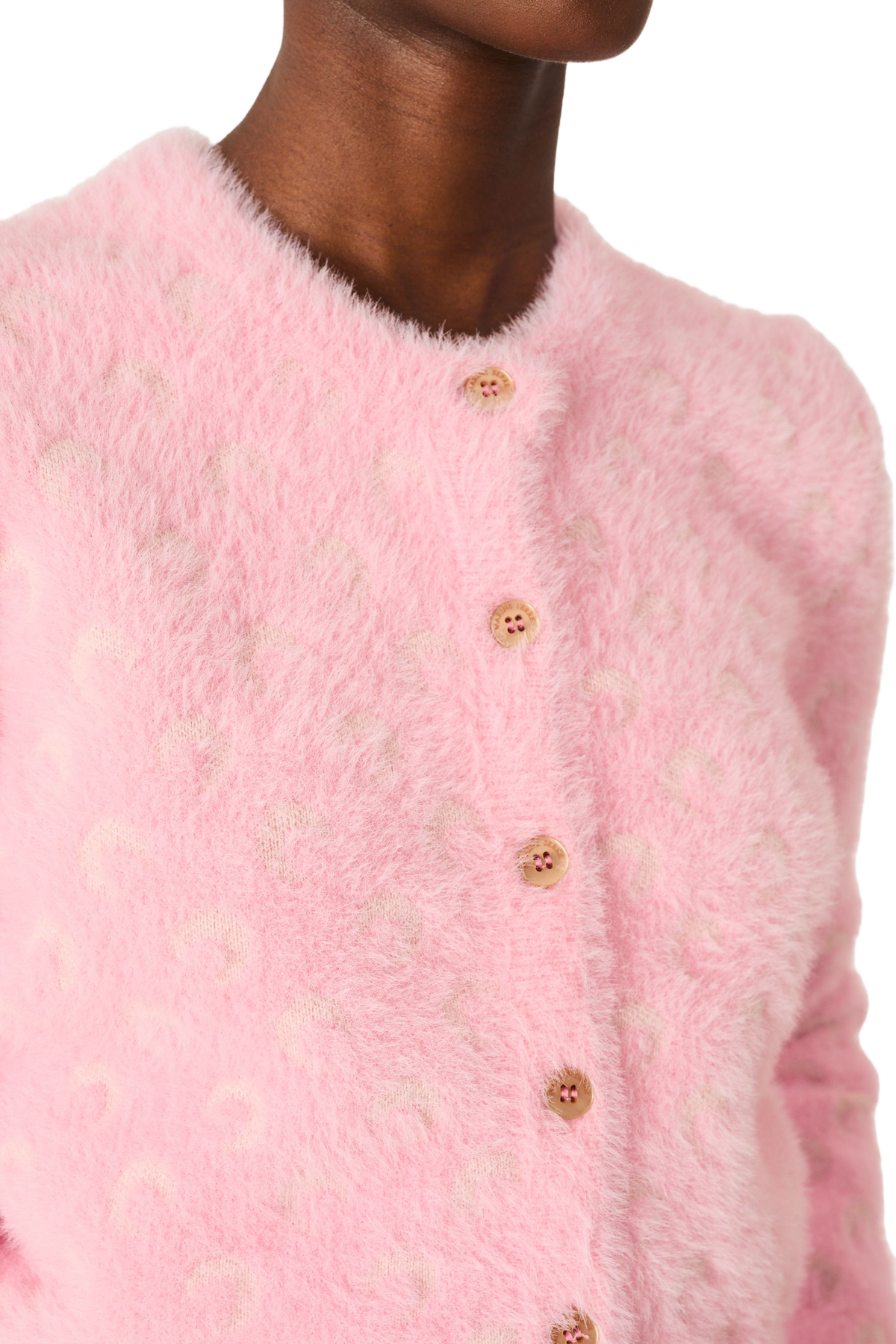 FLUFFY MOON JACQUARD KNIT LONG SLEEVES CARDIGAN, image 4 of 5