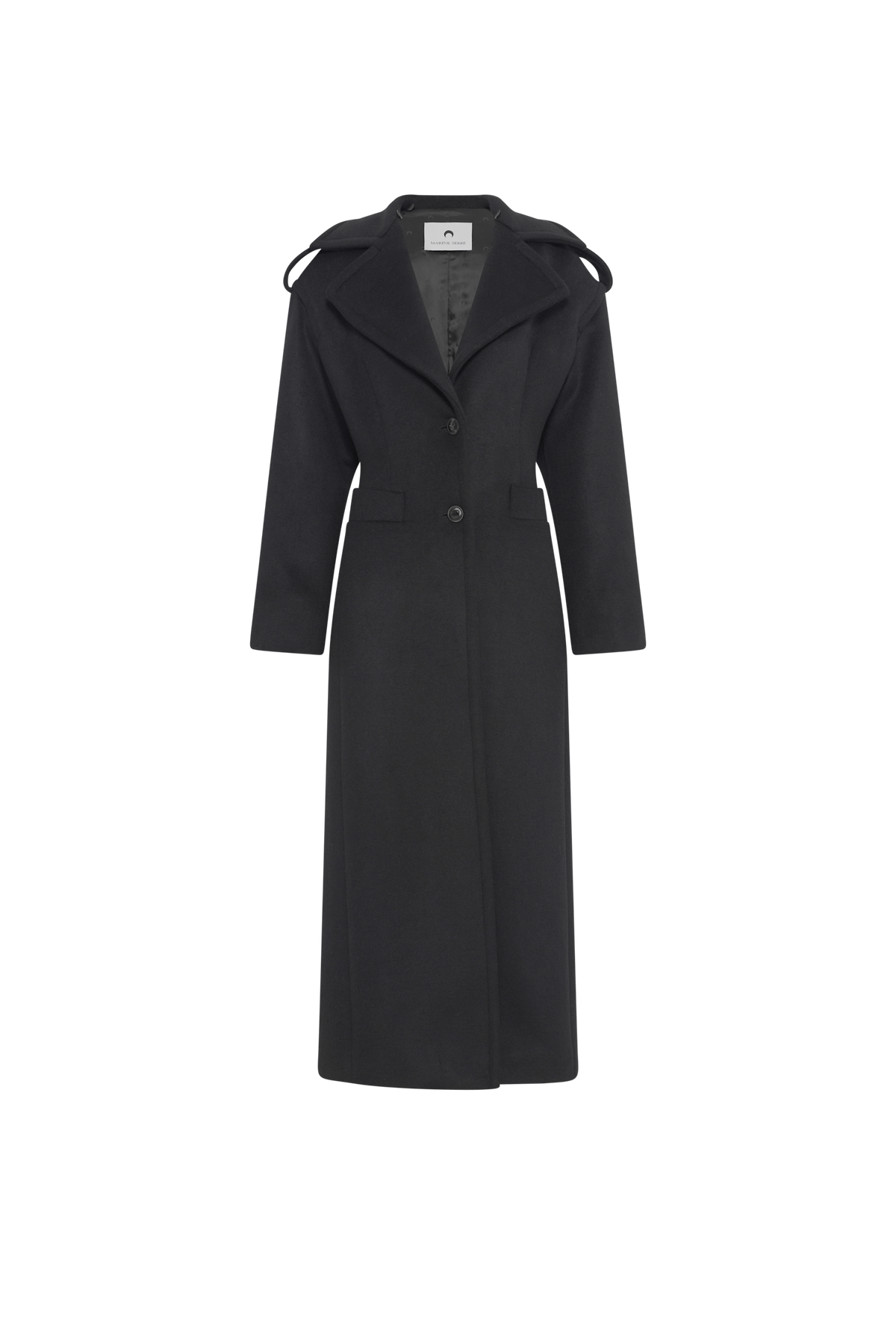 MANTEAU LONG EN LAINE ÉPAISSE ET PEAU LAINÉE