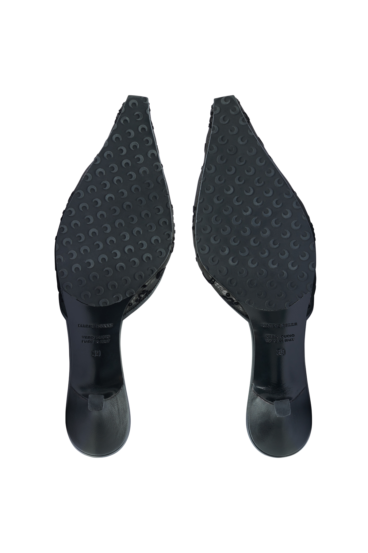 MESH FLOCK KITTEN HEEL MULES