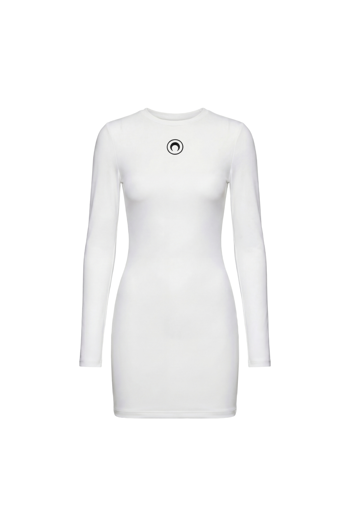 MOON LOGO RIBBED JERSEY LS MINI CREWNECK DRESS