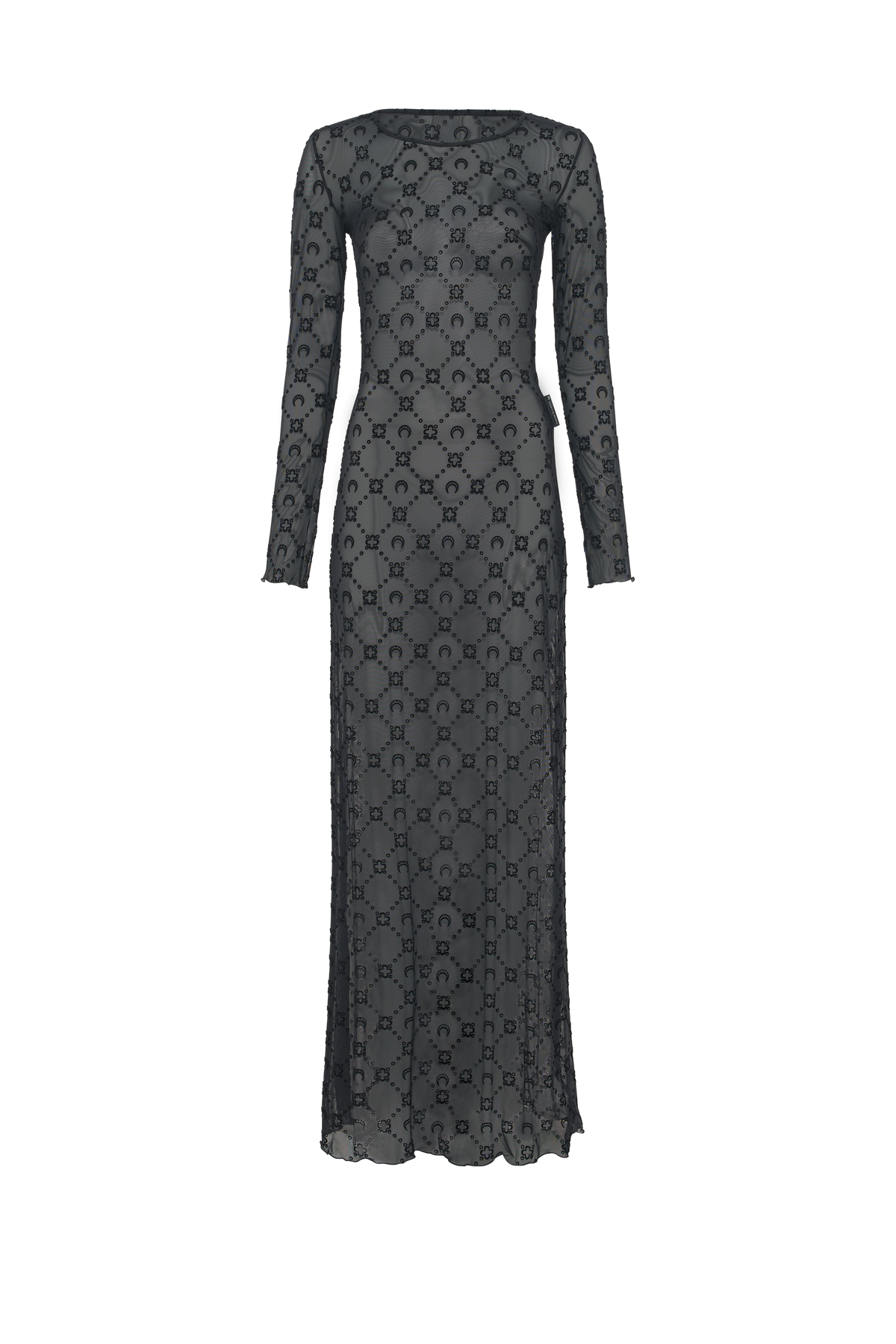 Moonogram Mesh Flock Long Dress