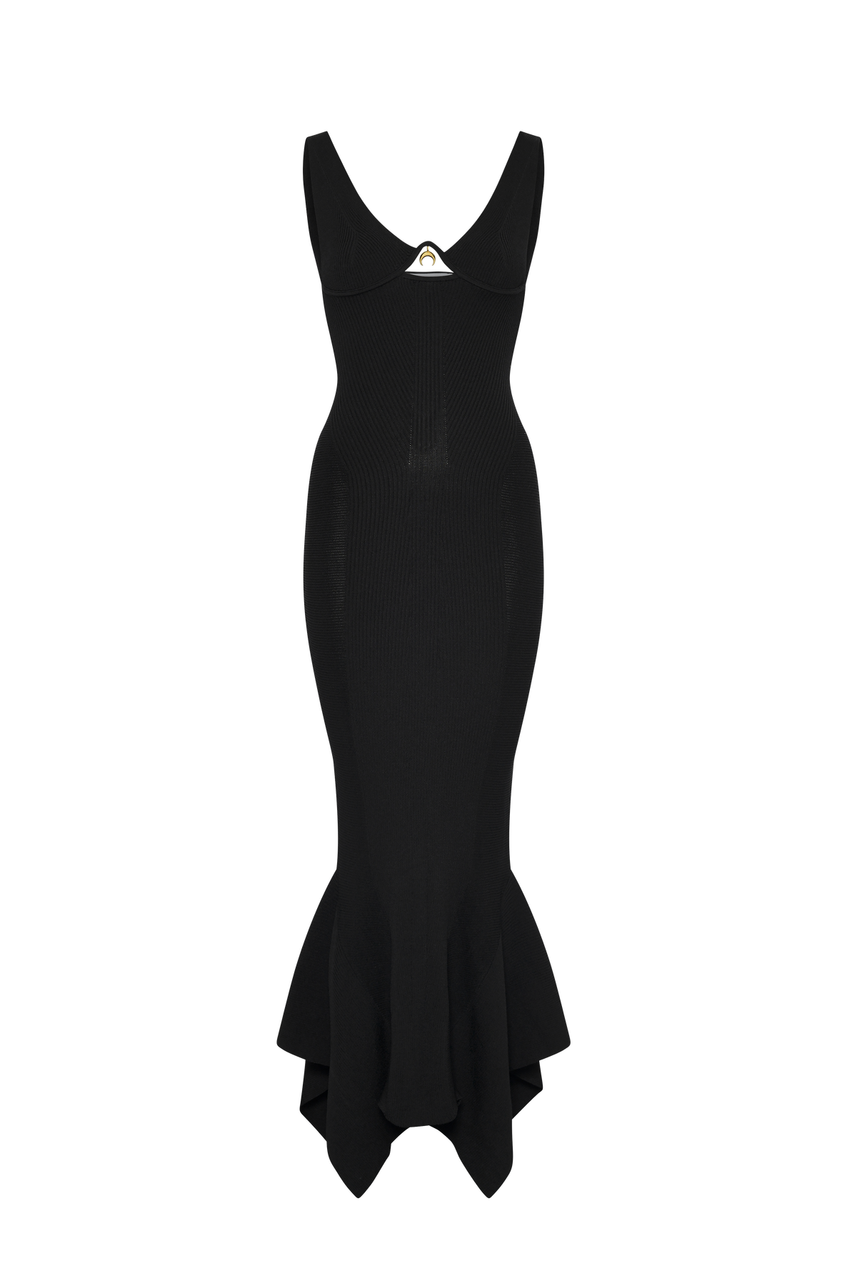 Knit straps long dress