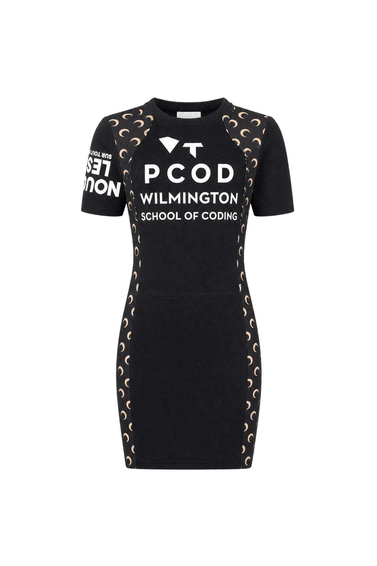 Upcycled jersey fitted mini dress