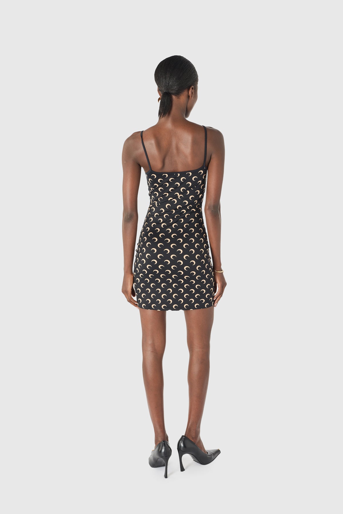 Moon printed jersey straps mini dress