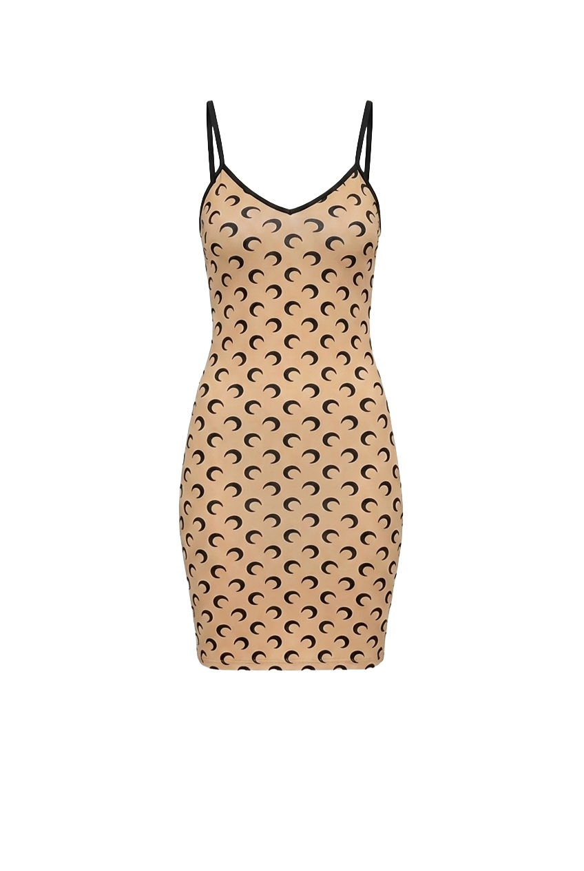 Moon printed jersey straps mini dress