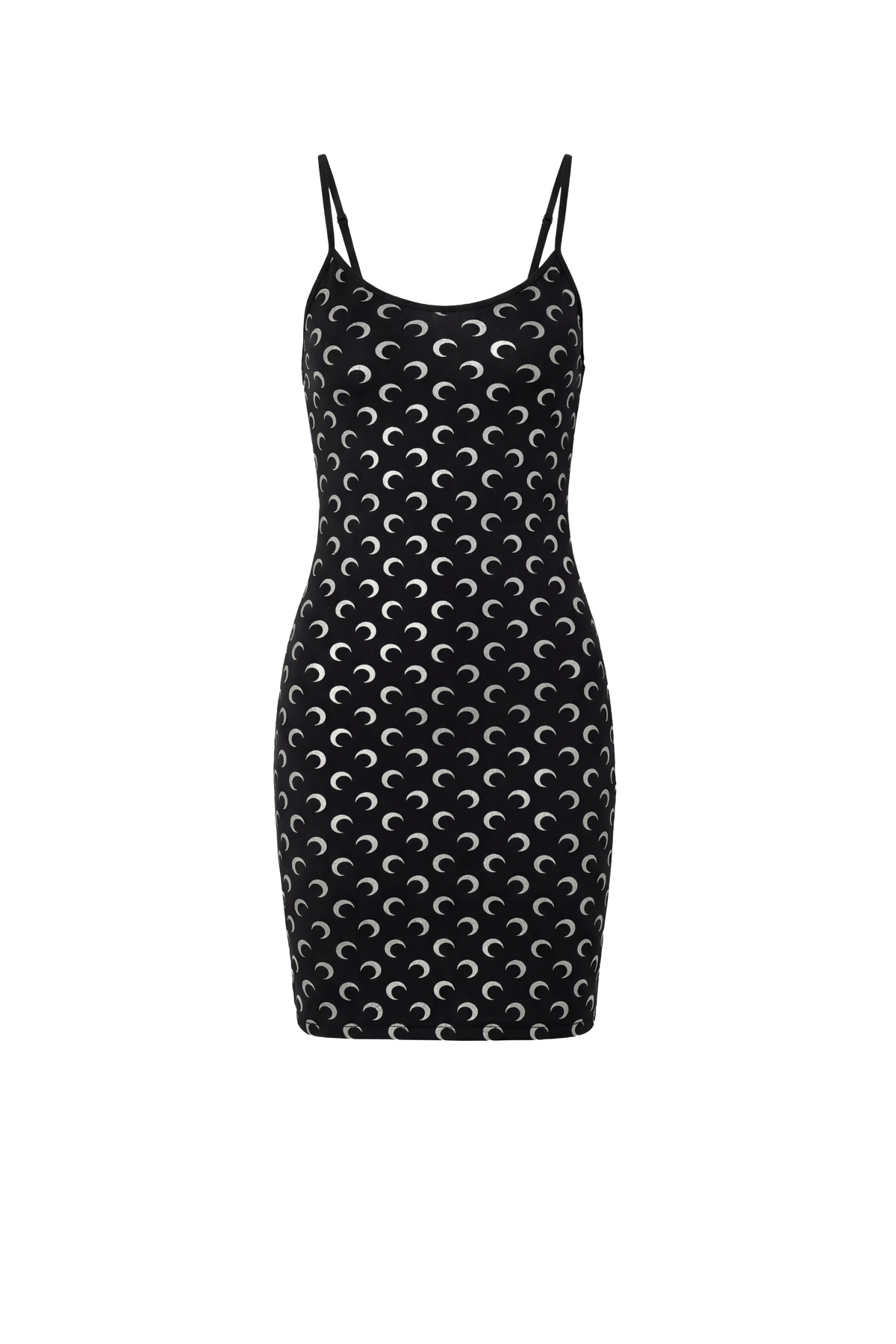 MOON FOIL PRINTED JERSEY STRAPS MINI DRESS