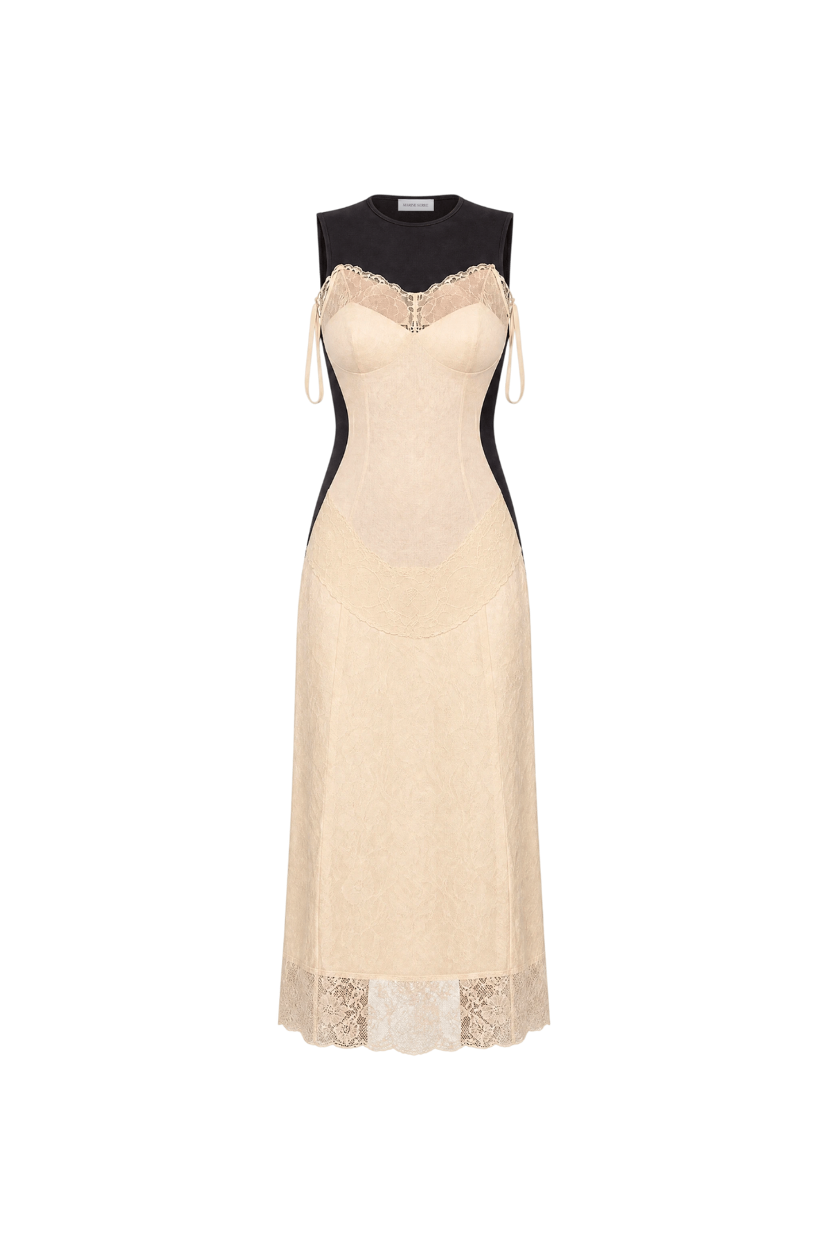 MIX FABRICS JACQUARD DRESS