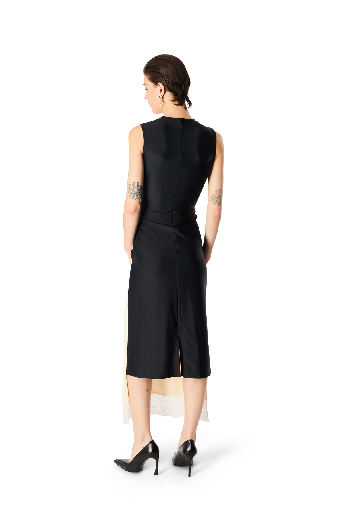 MIX FABRICS JACQUARD DRESS