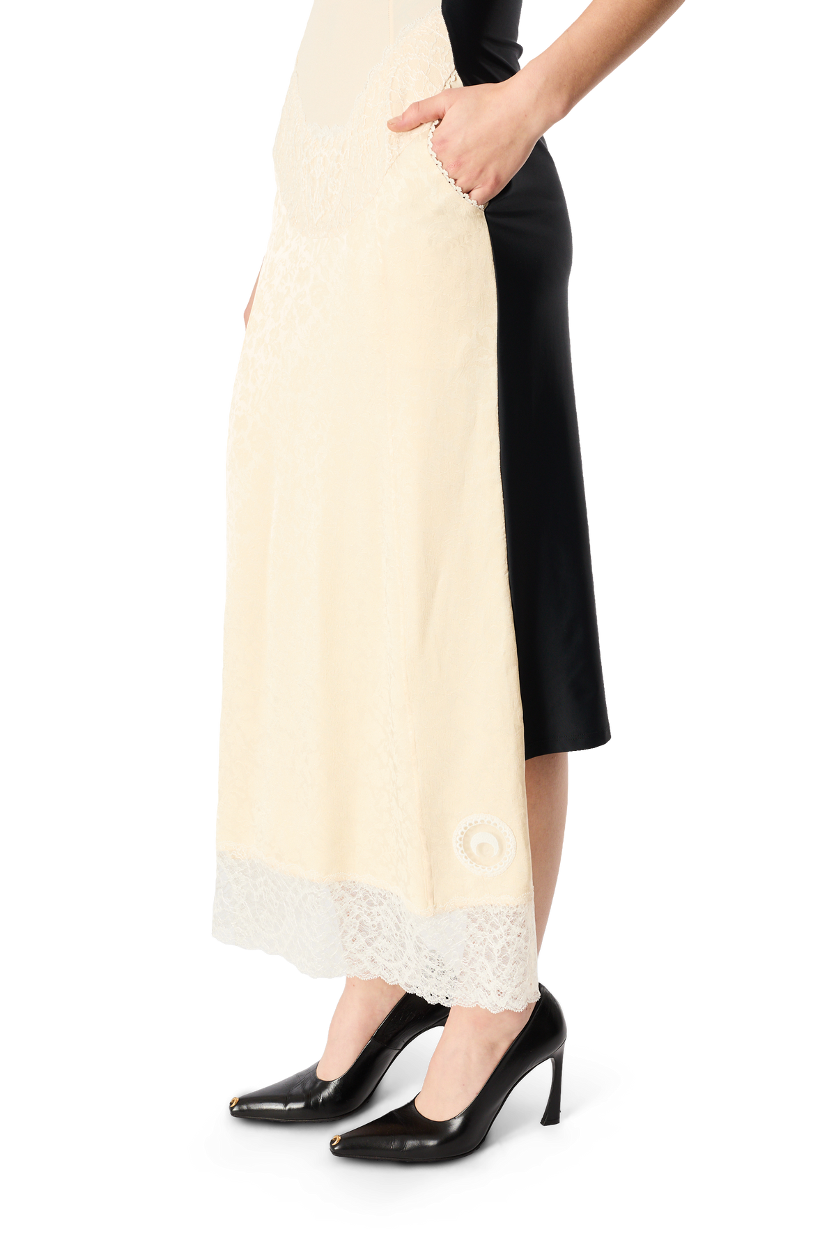 MIX FABRICS JACQUARD DRESS, image 5 of 6