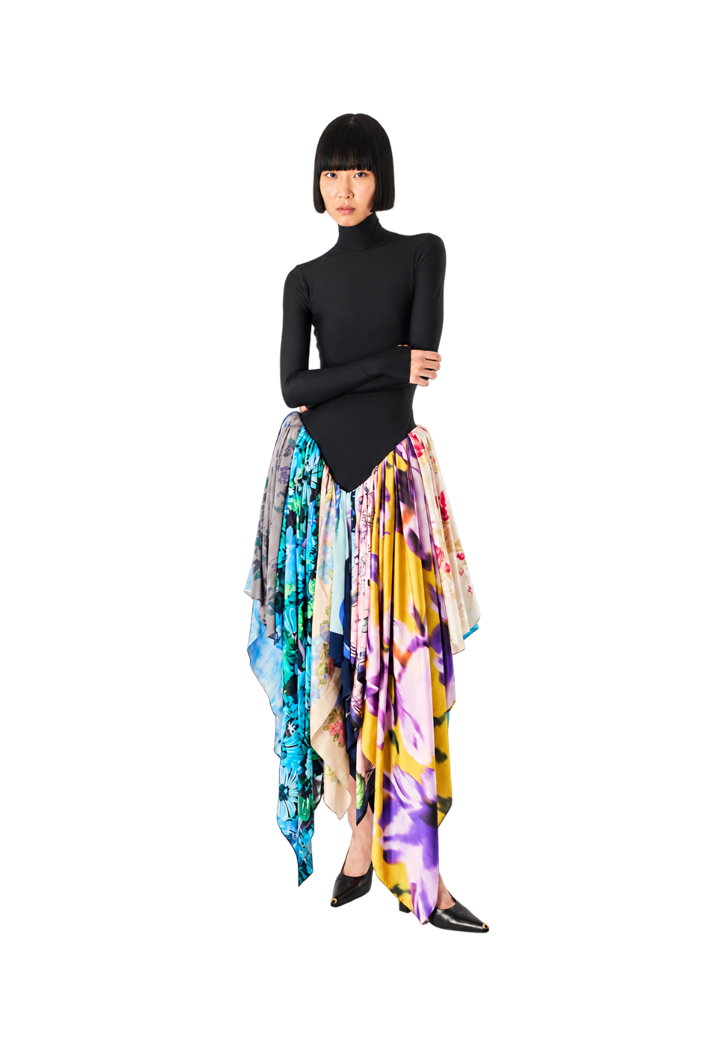 REGENERATED SILK SCARVES LONG DRESS