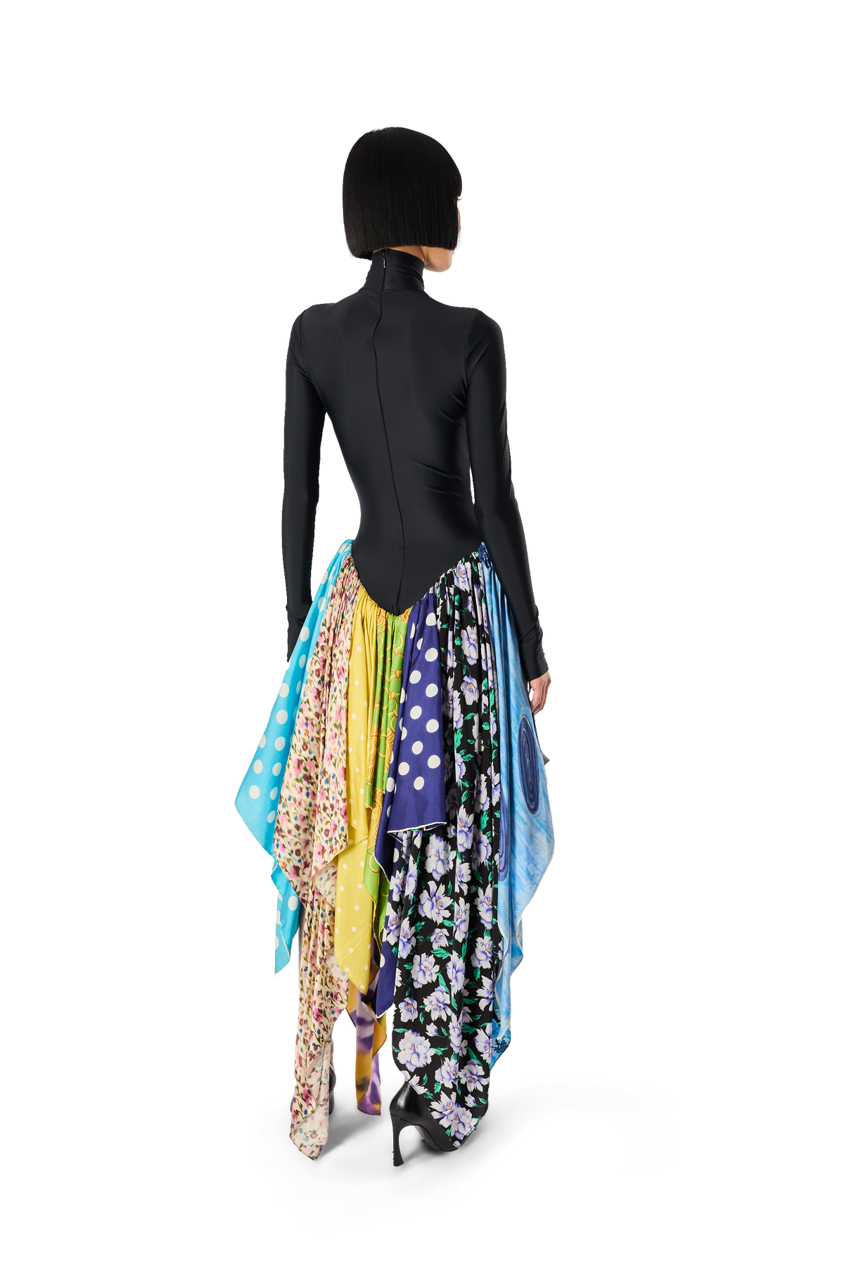 REGENERATED SILK SCARVES LONG DRESS