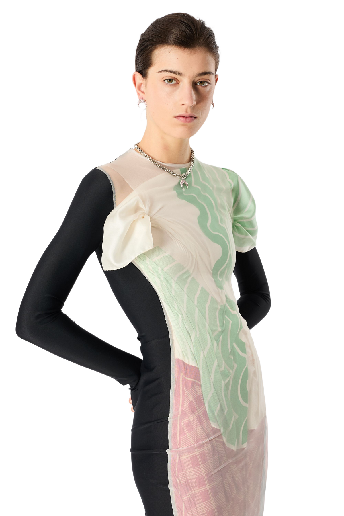 UPCYCLED SILK SCARVES LONG DRESS