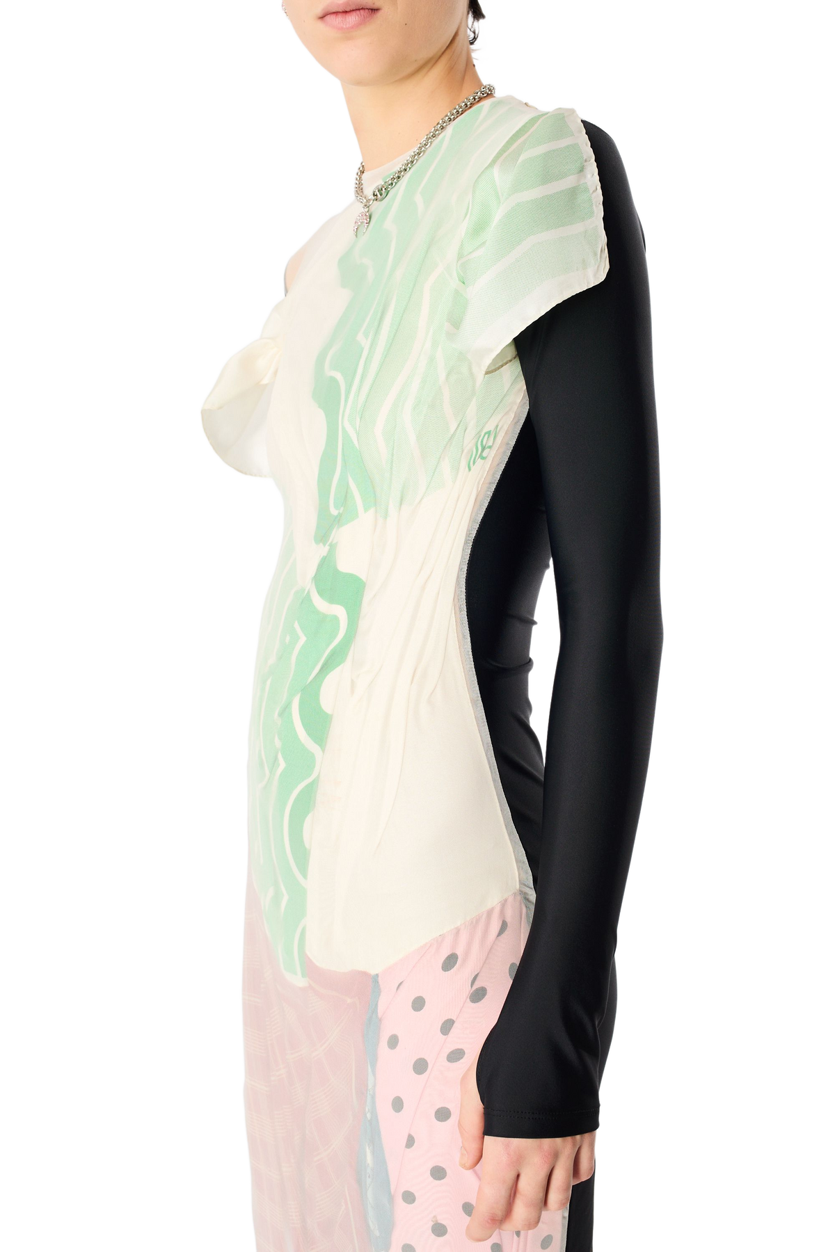 UPCYCLED SILK SCARVES LONG DRESS