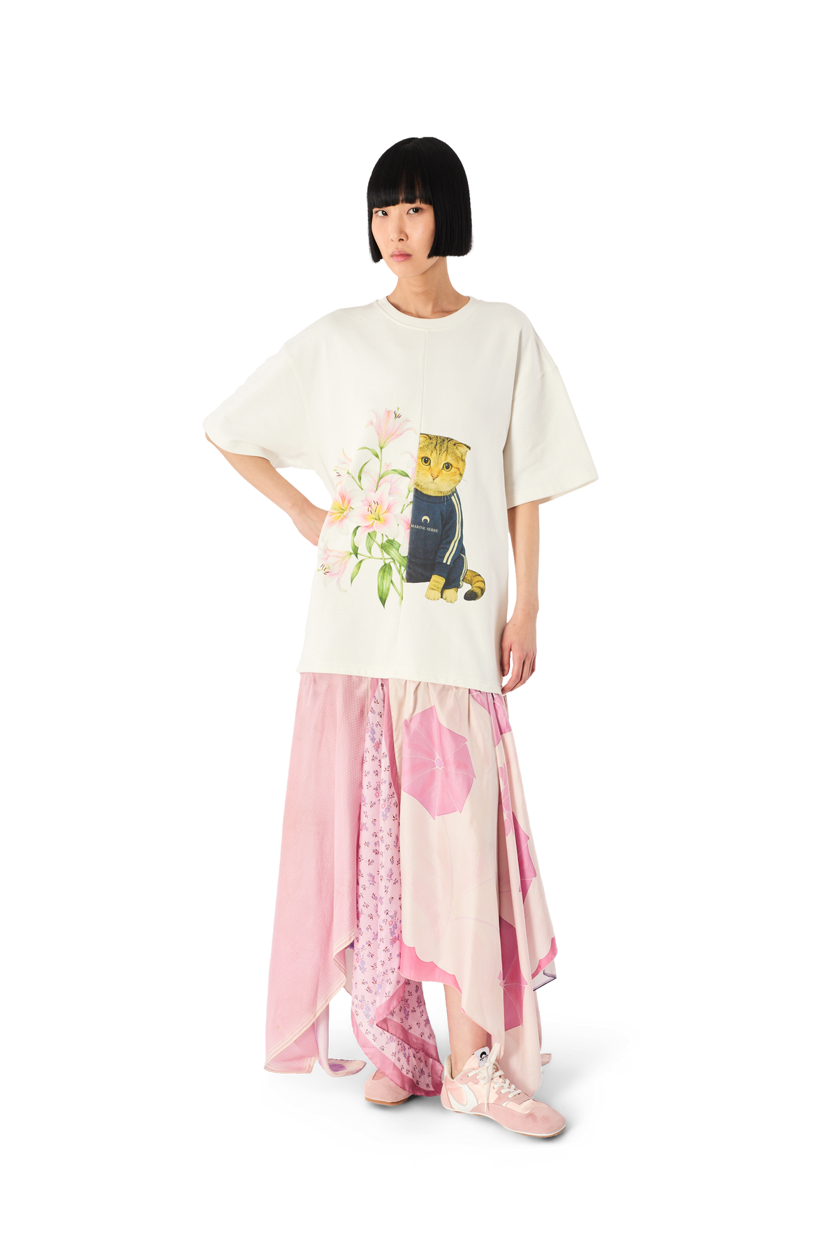 REGENERATED GRAPHIC T-SHIRTS JERSEY MIDI DRESS