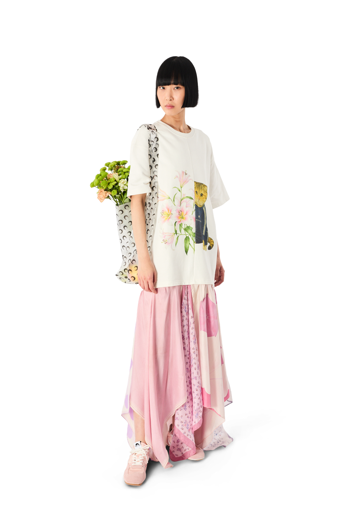 REGENERATED GRAPHIC T-SHIRTS JERSEY MIDI DRESS
