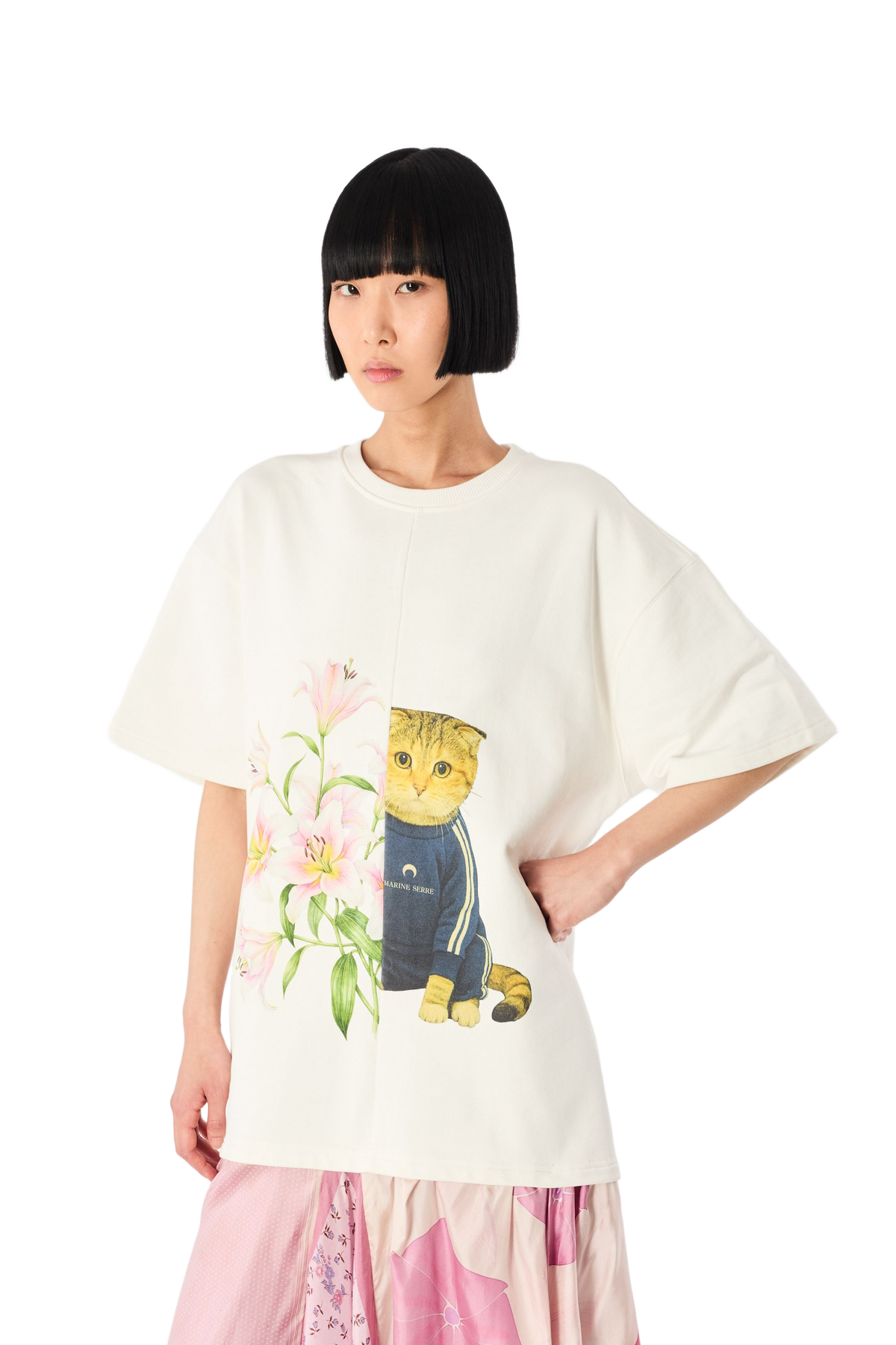 REGENERATED GRAPHIC T-SHIRTS JERSEY MIDI DRESS