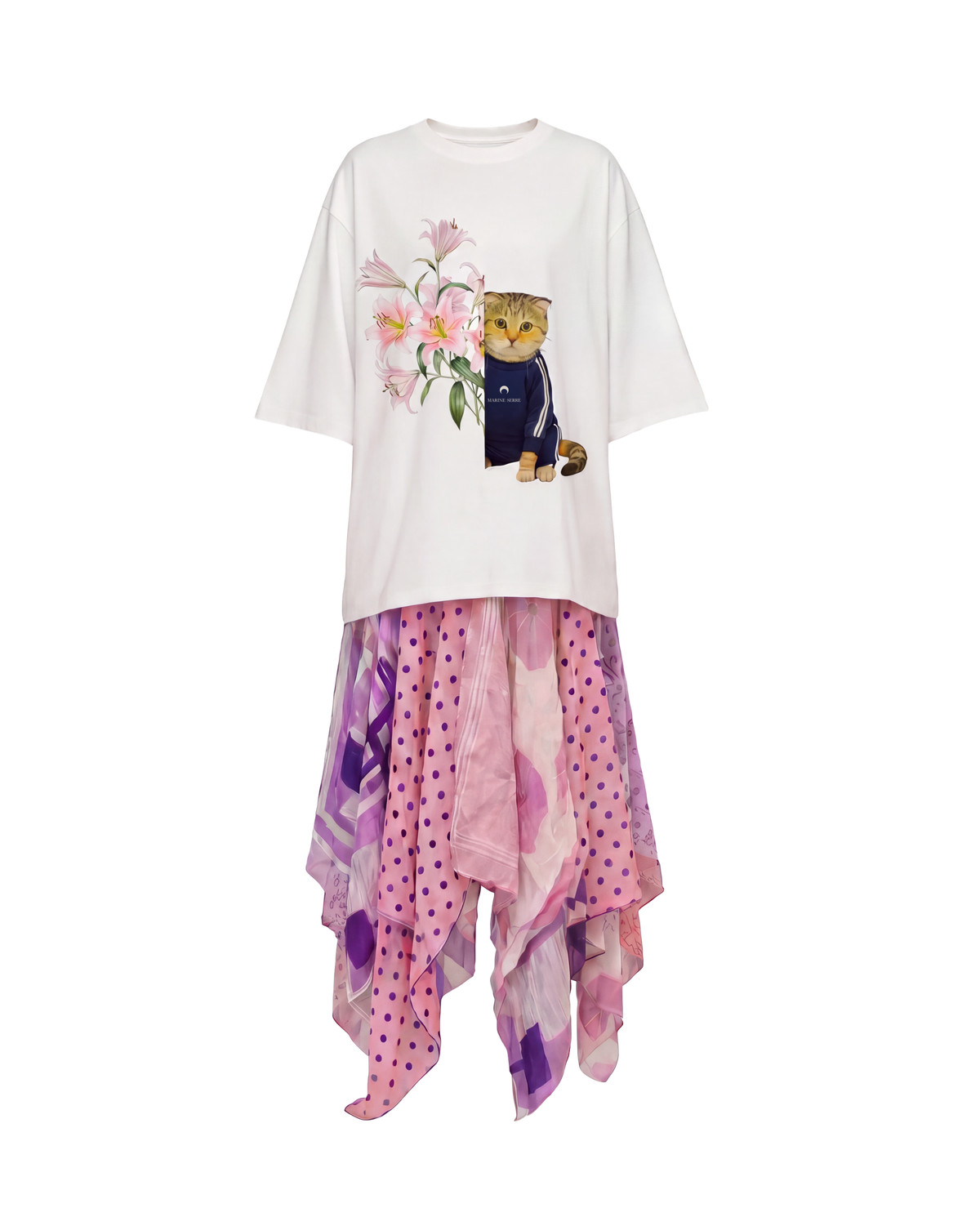 REGENERATED GRAPHIC T-SHIRTS JERSEY MIDI DRESS