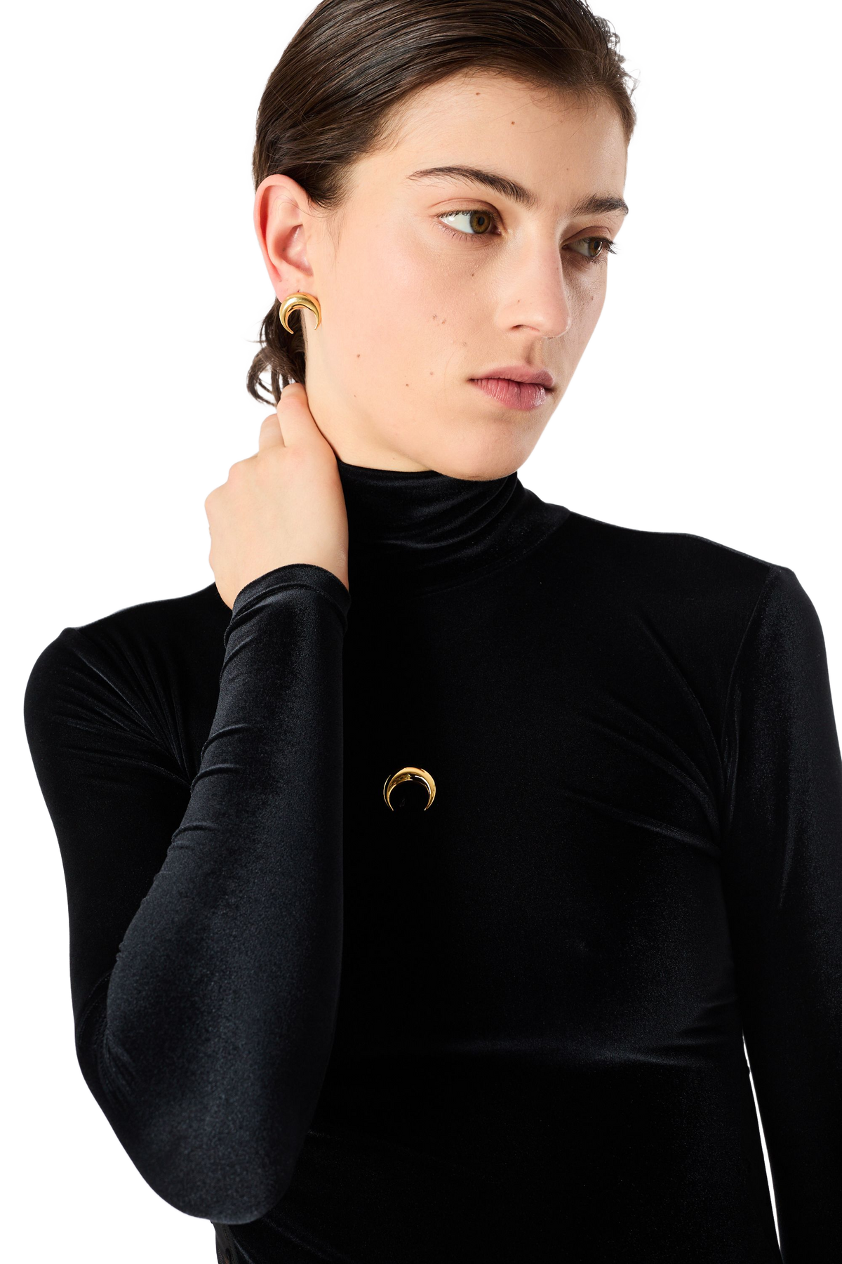 MOON LOGO VELVET FLEECE LONG DRESS