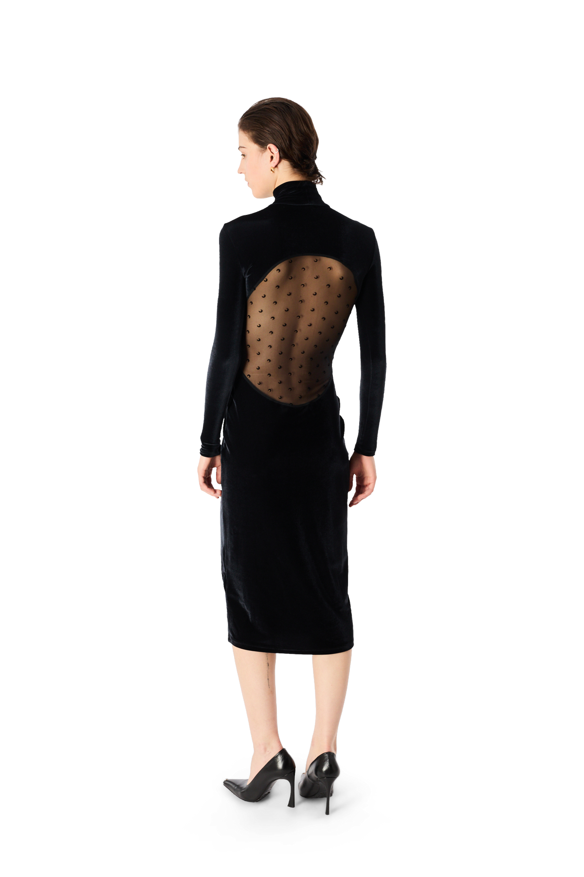MOON LOGO VELVET FLEECE LONG DRESS