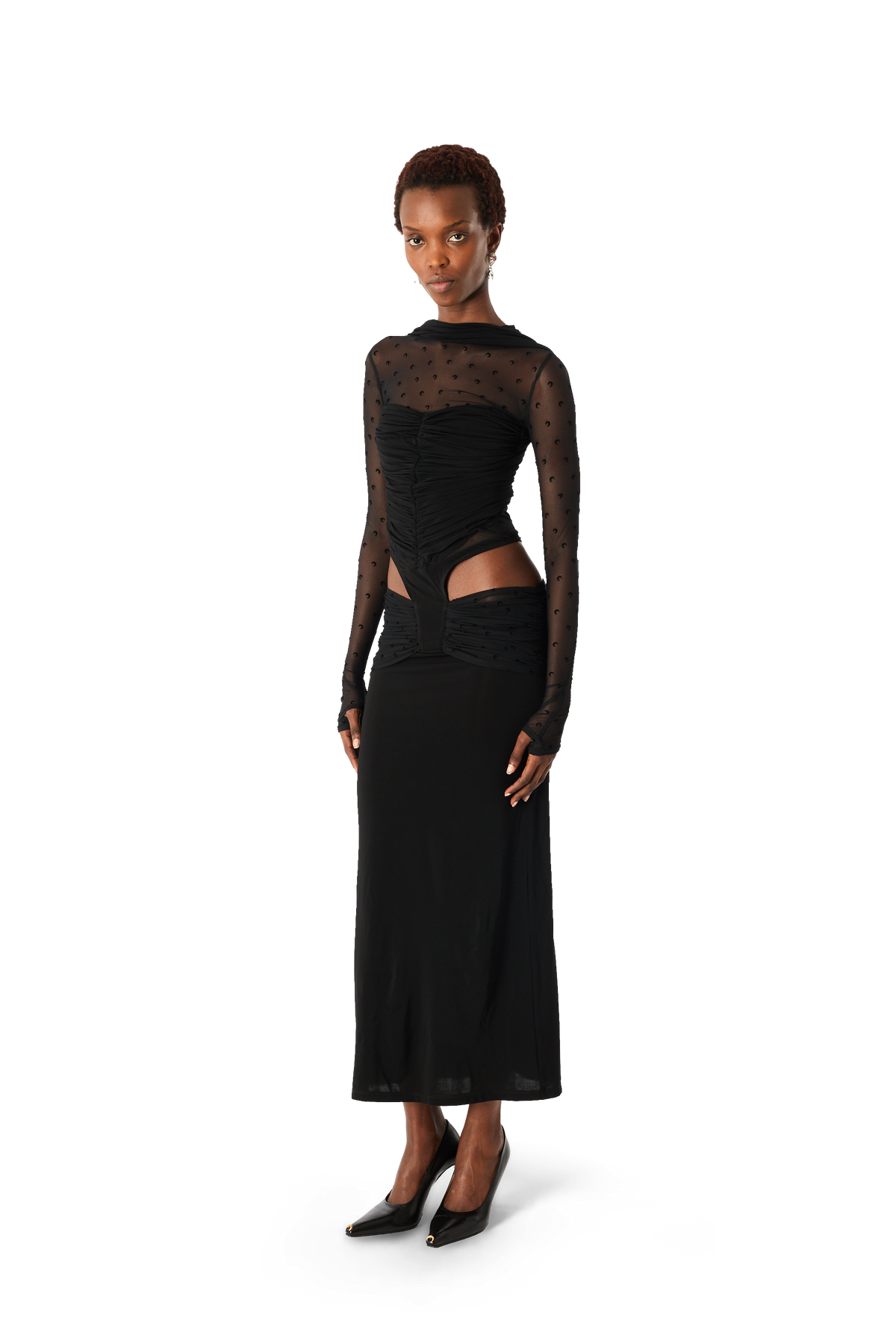 CREPE PLUMETIS LONG DRESS