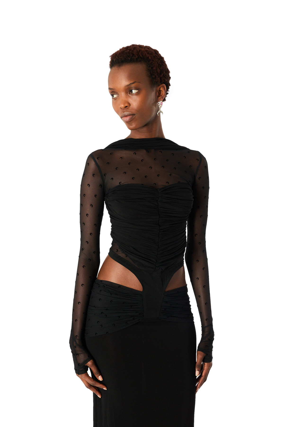 CREPE PLUMETIS LONG DRESS