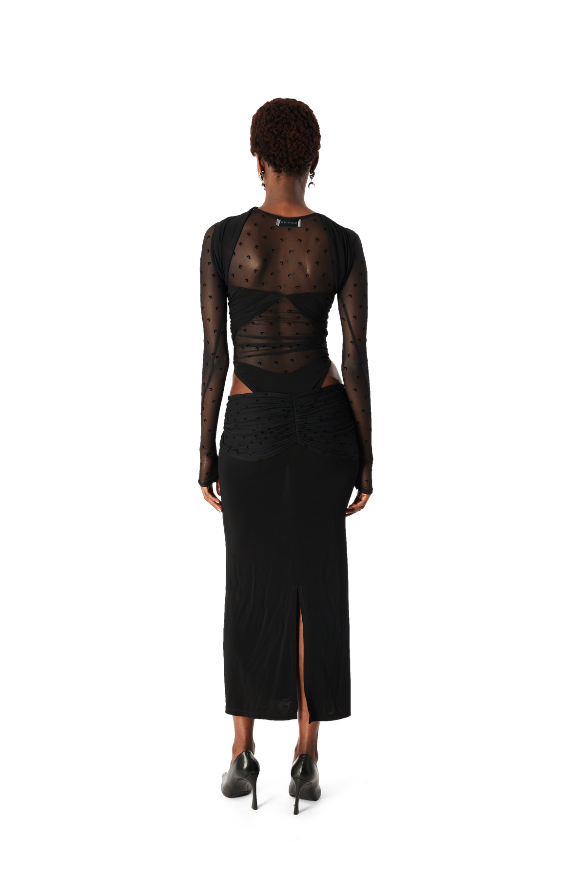 CREPE PLUMETIS LONG DRESS, image 4 of 5