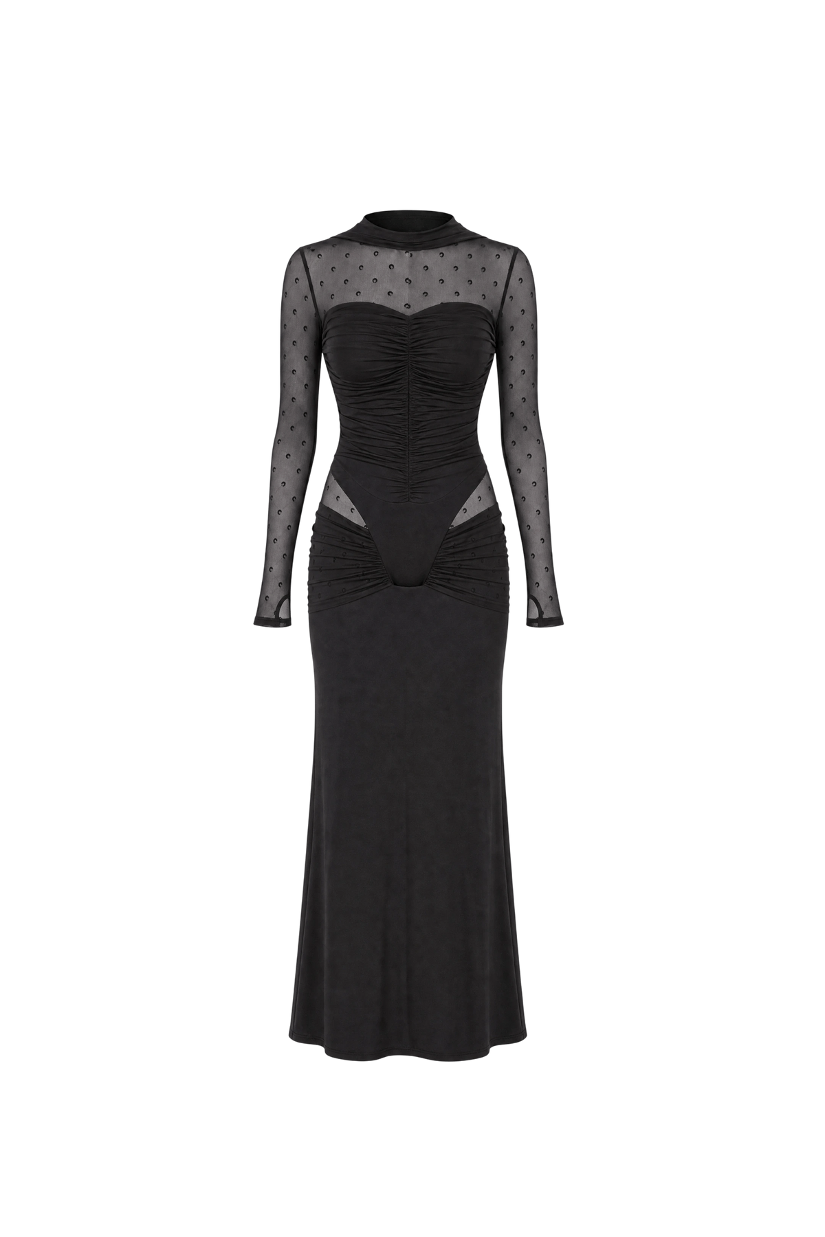 CREPE PLUMETIS LONG DRESS