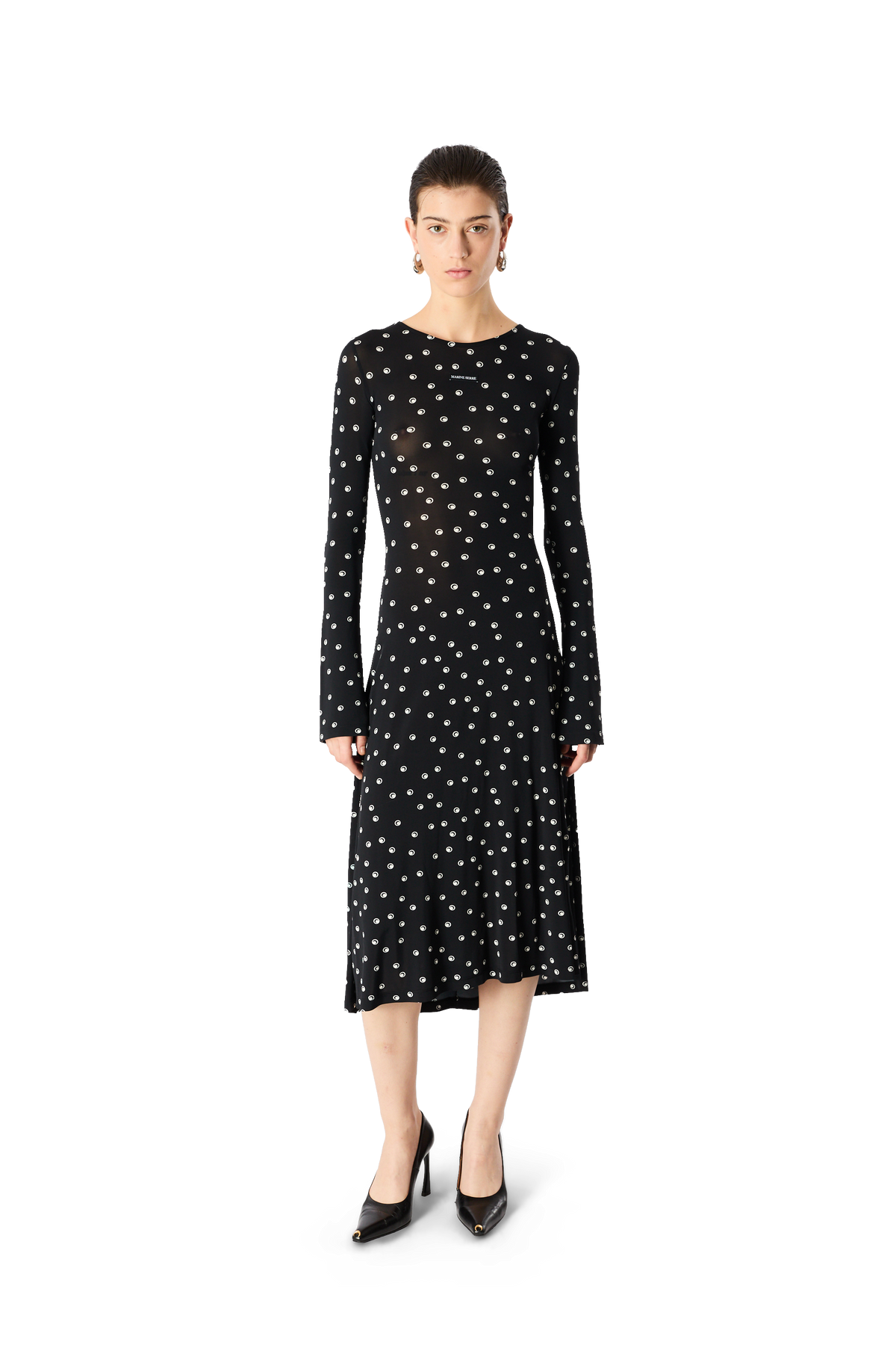 POLKA DOT MOON JERSEY LONG DRESS