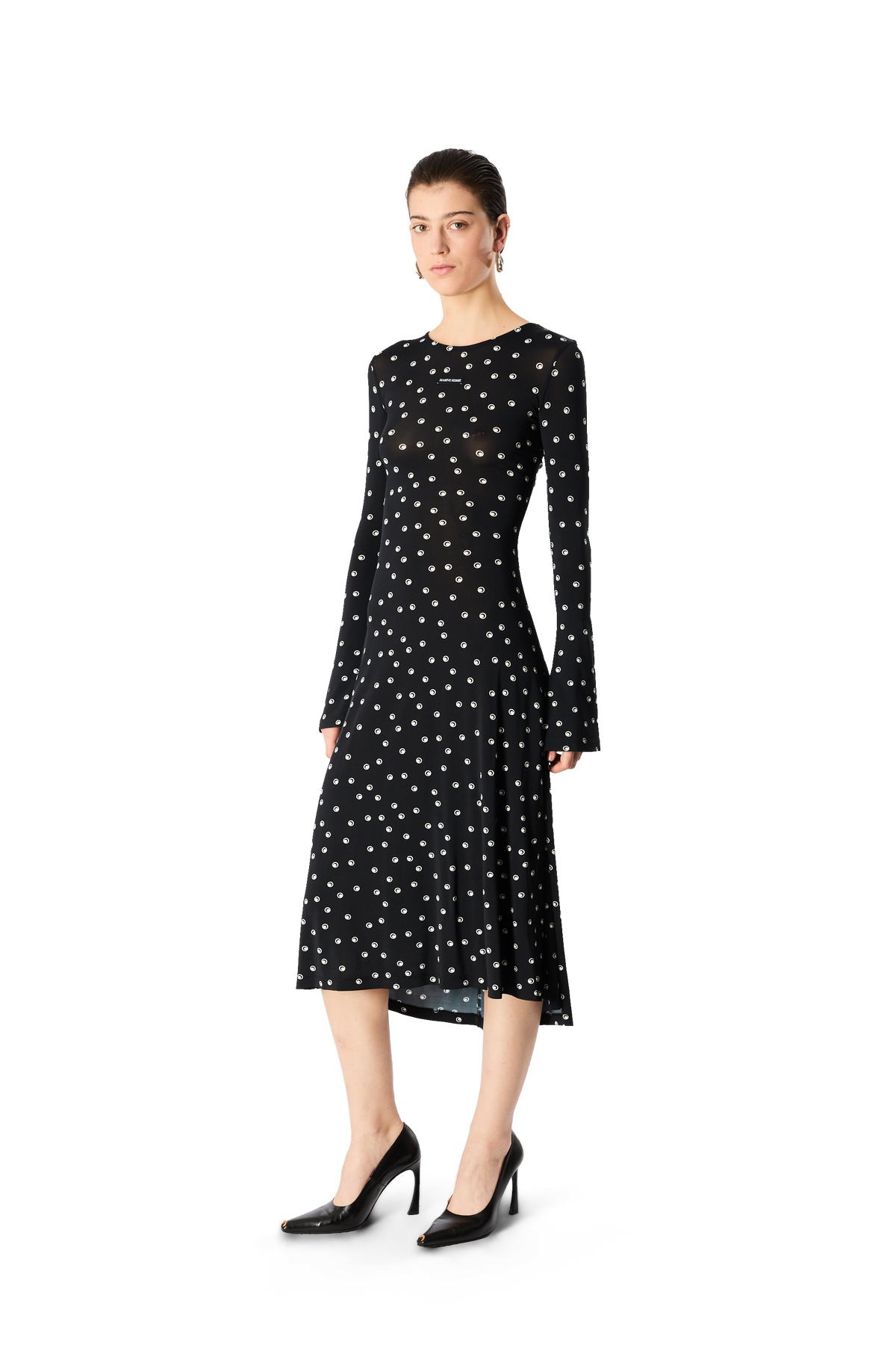 POLKA DOT MOON JERSEY LONG DRESS