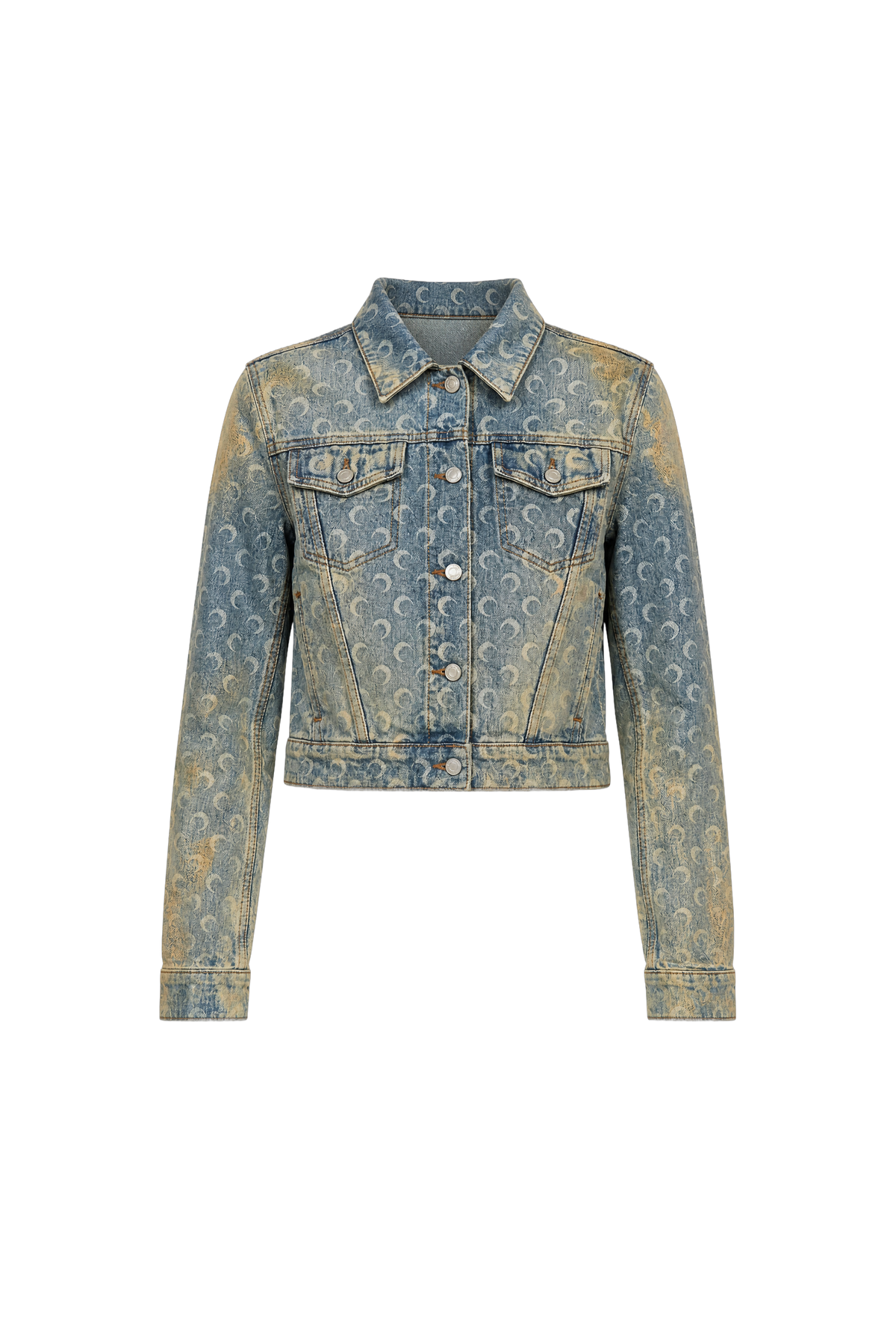 MOON LASER SAND WASH DENIM TRUCKER JACKET
