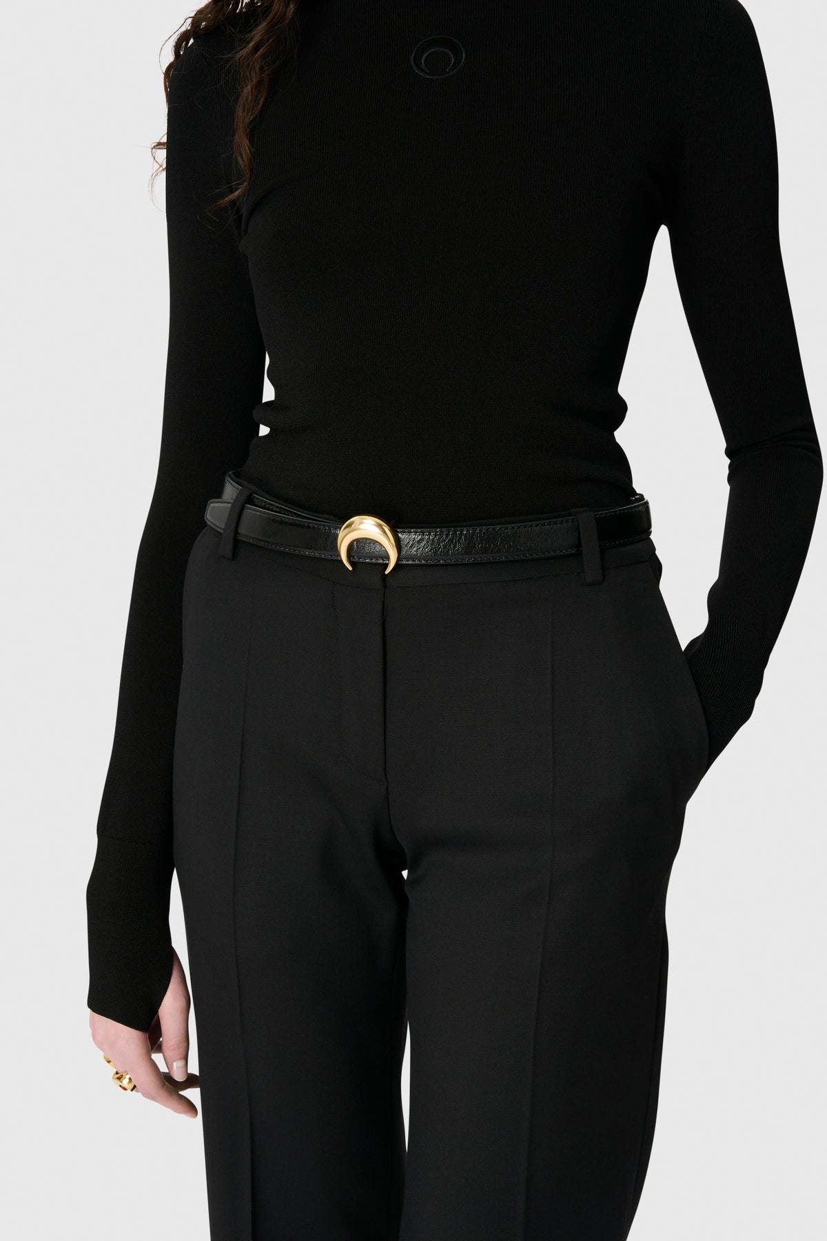 SMOOTH LEATHER MOON BELT