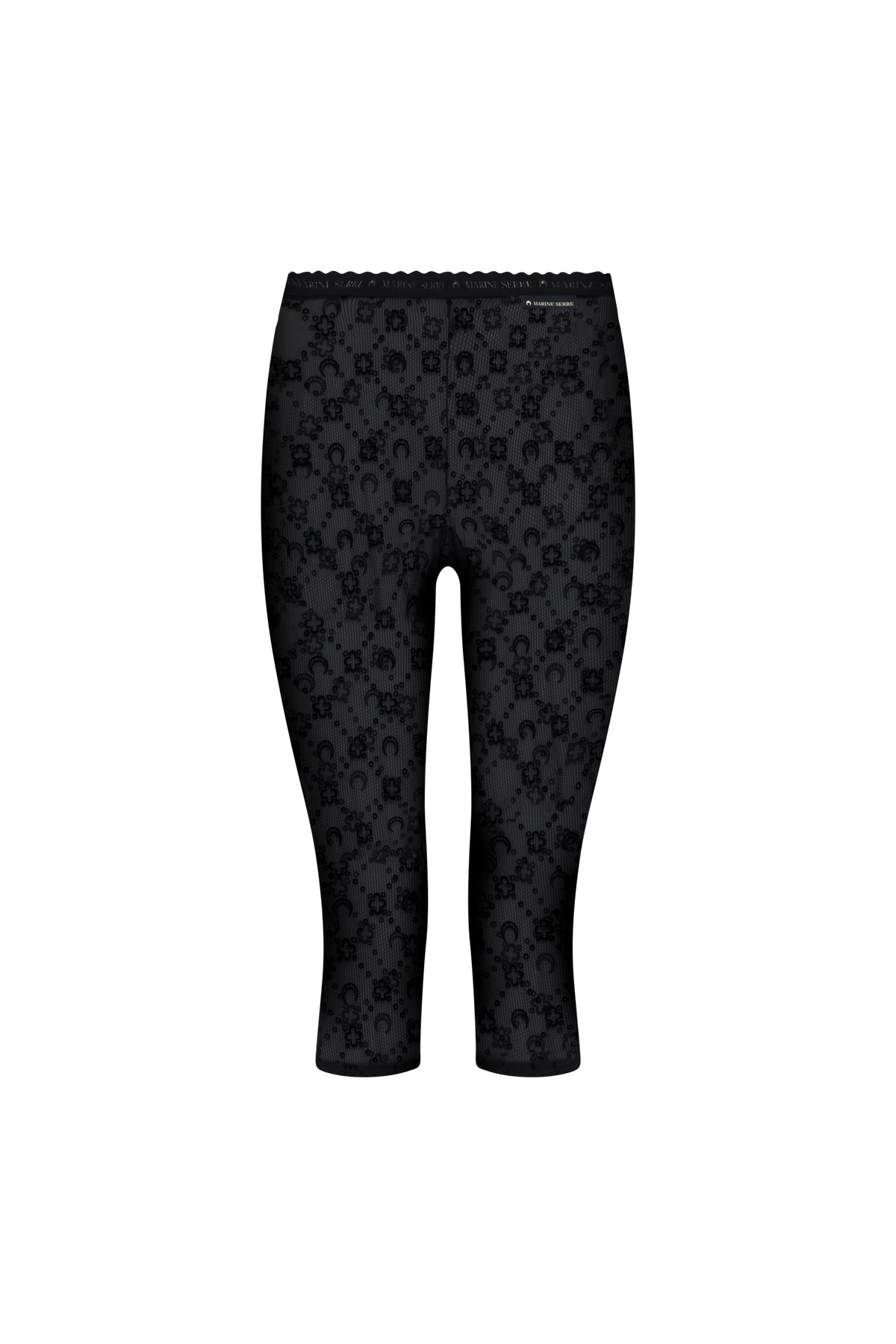 MOONOGRAM MESH FLOCK CAPRI PANTS