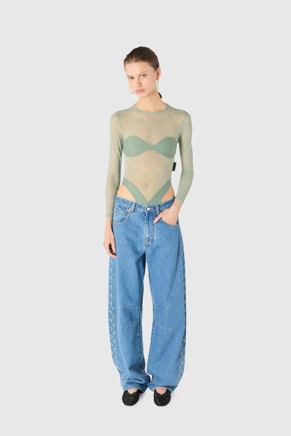 Light blue denim barrel jeans organic cotton