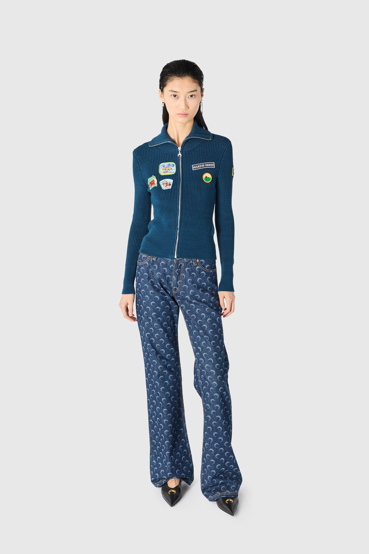 Midnight blue denim bootcut jeans