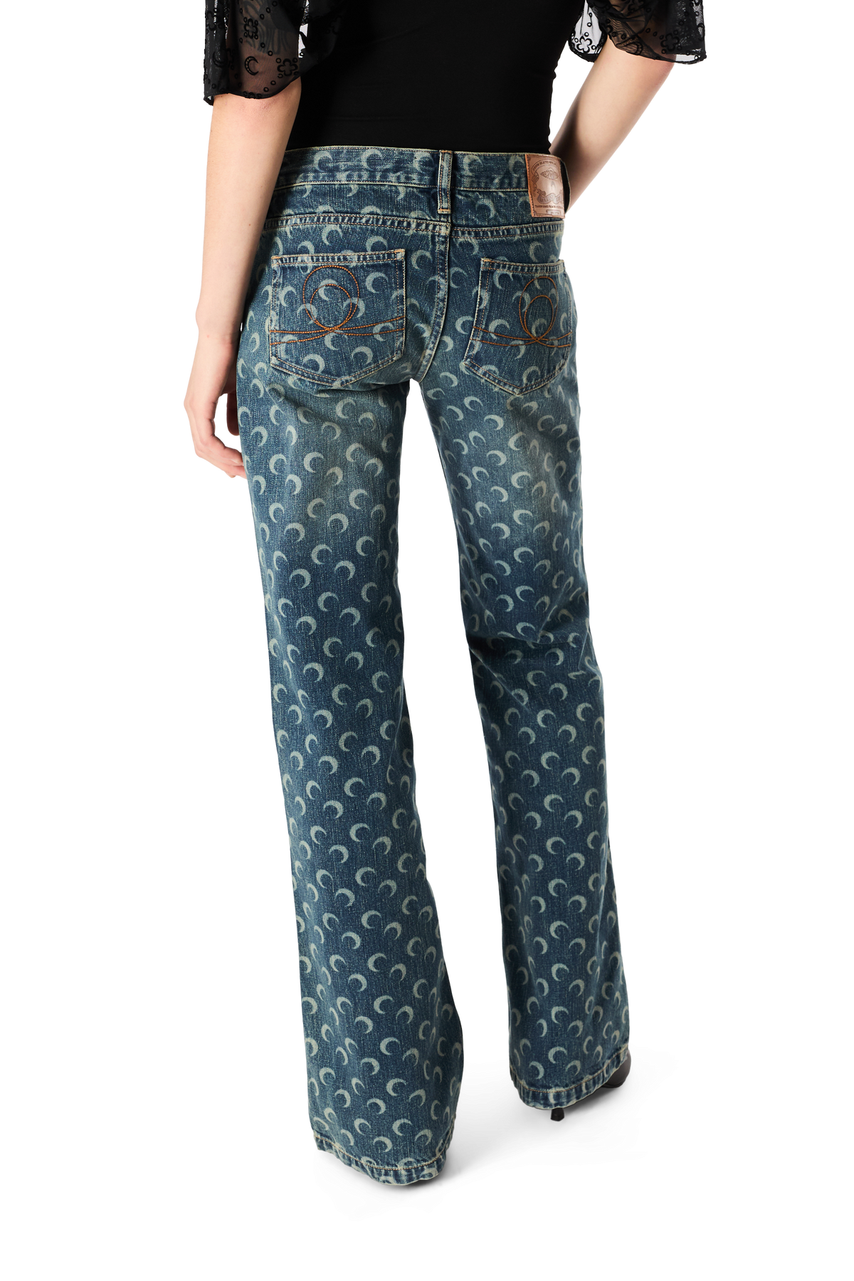 MOON LASER DARK BLUE WASH BOOTCUT JEANS, image 4 of 11