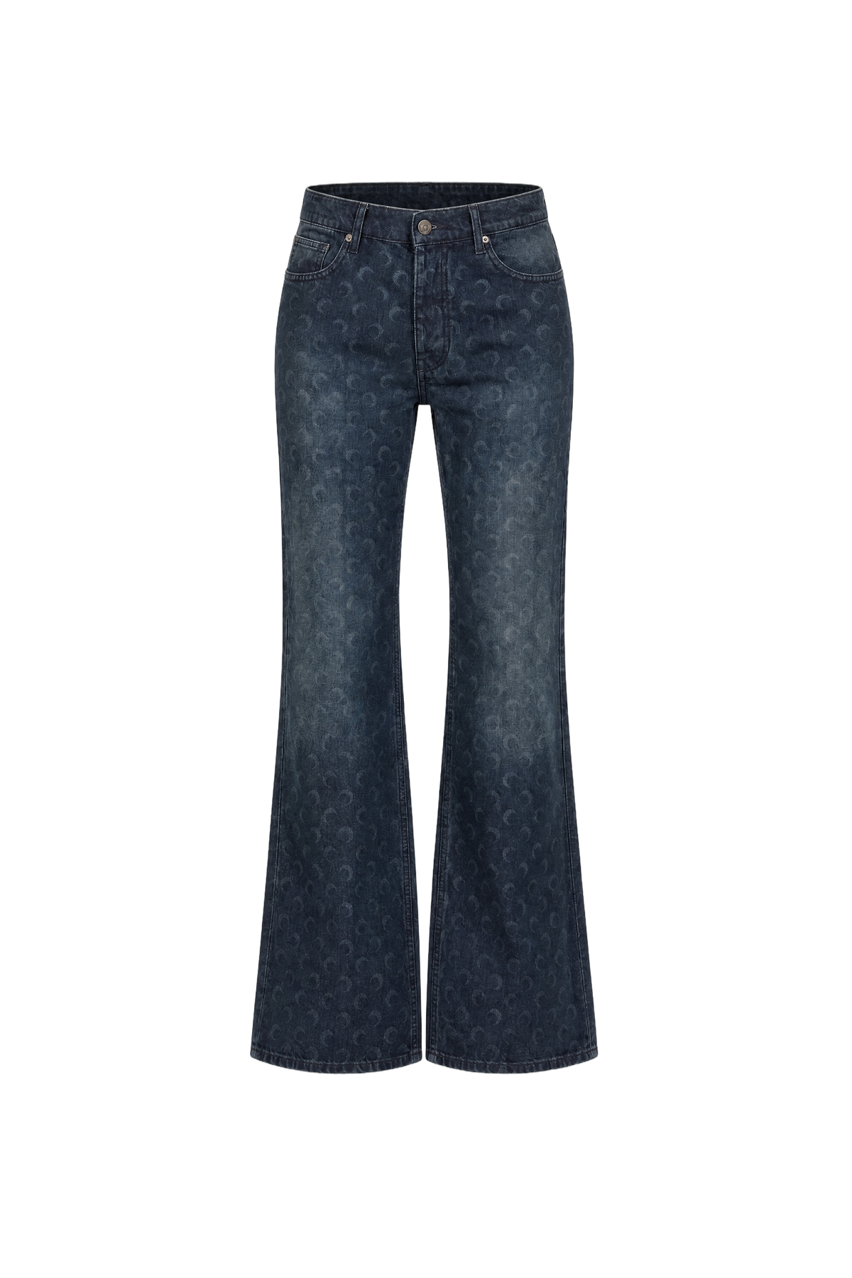 MOON LASER DARK BLUE WASH BOOTCUT JEANS