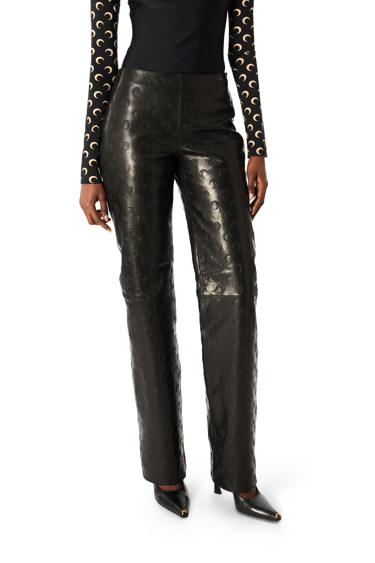 MOON EMBOSSED LEATHER TAILORED PANTS, image 4 of 13