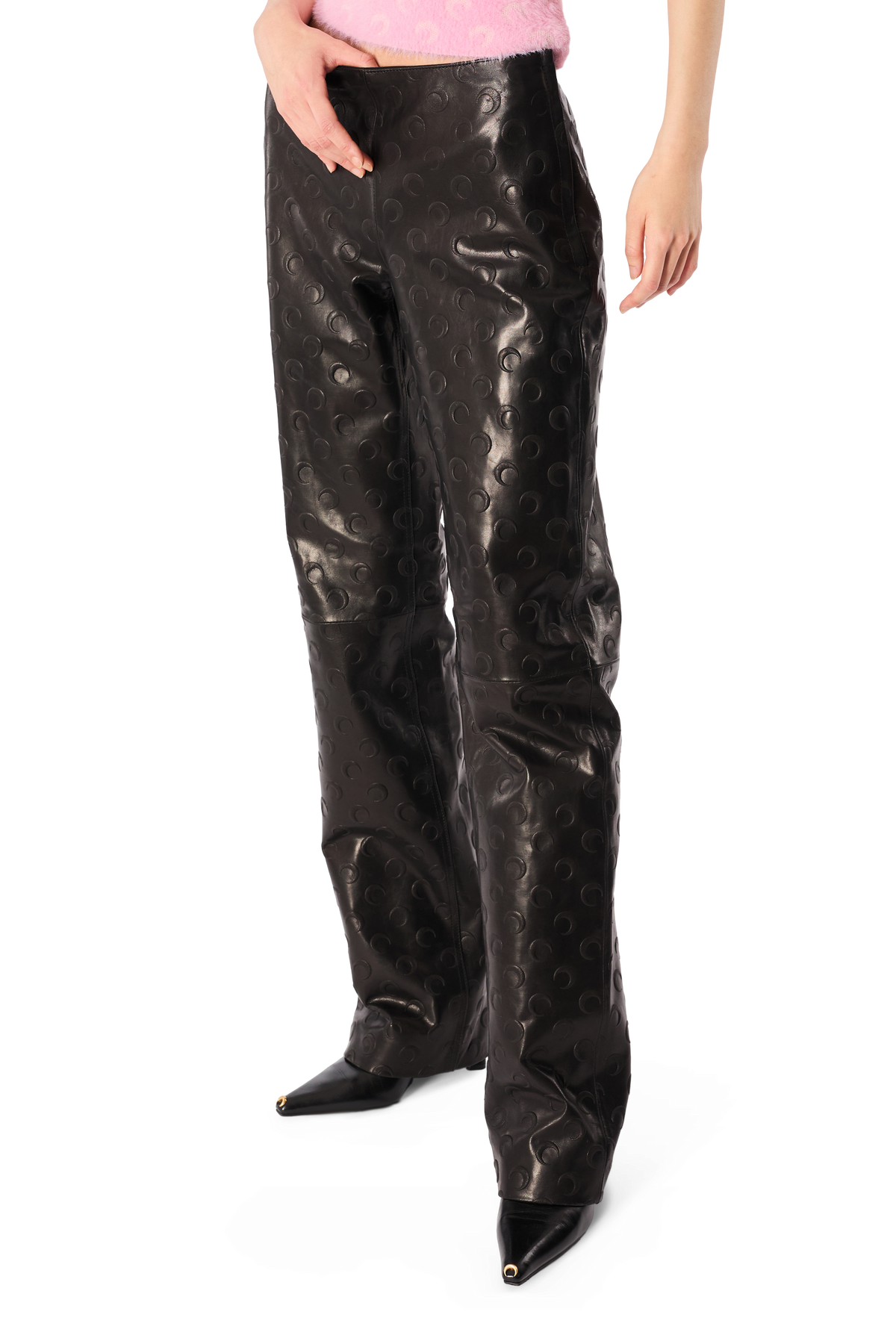 MOON EMBOSSED LEATHER TAILORED PANTS, image 10 of 13