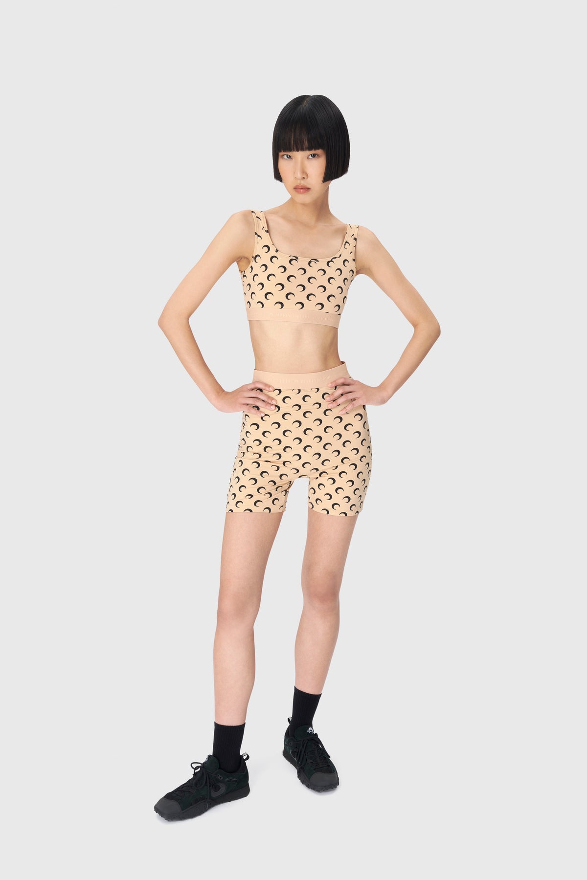 SHORT CYCLISTE EN JERSEY IMPRIMÉ MOON