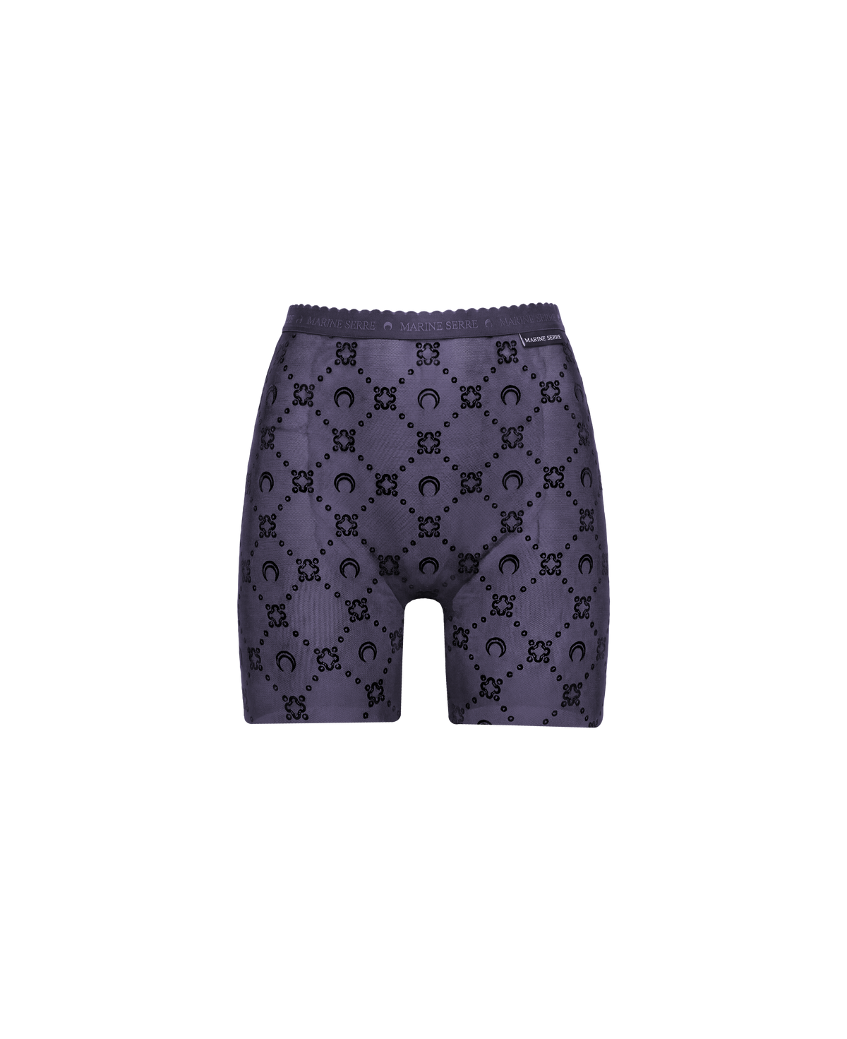 SHORT CYCLISTE EN RÉSILLE FLOQUÉE MOONOGRAM
