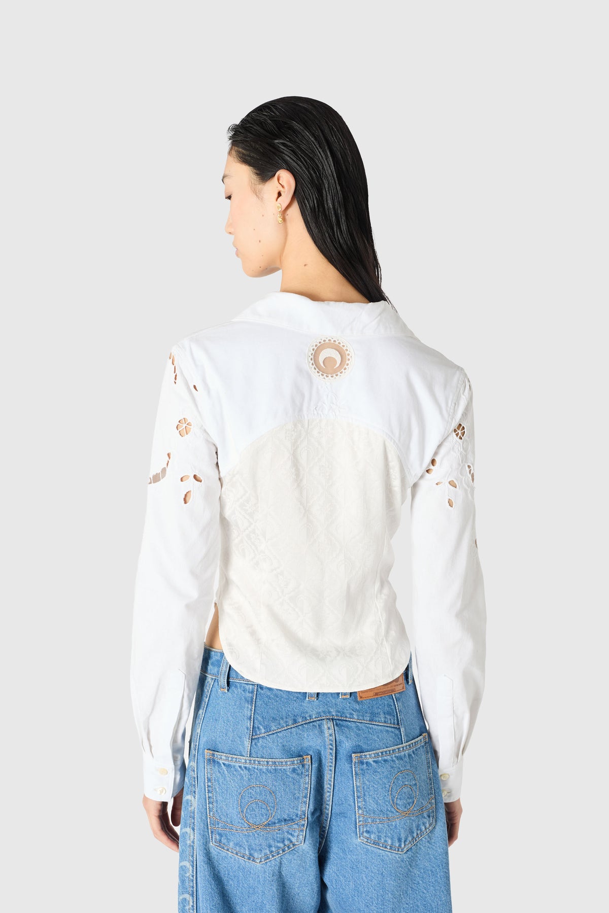REGENERATED HOUSEHOLD LINEN LACED LS SHIRT, image 5 of 5