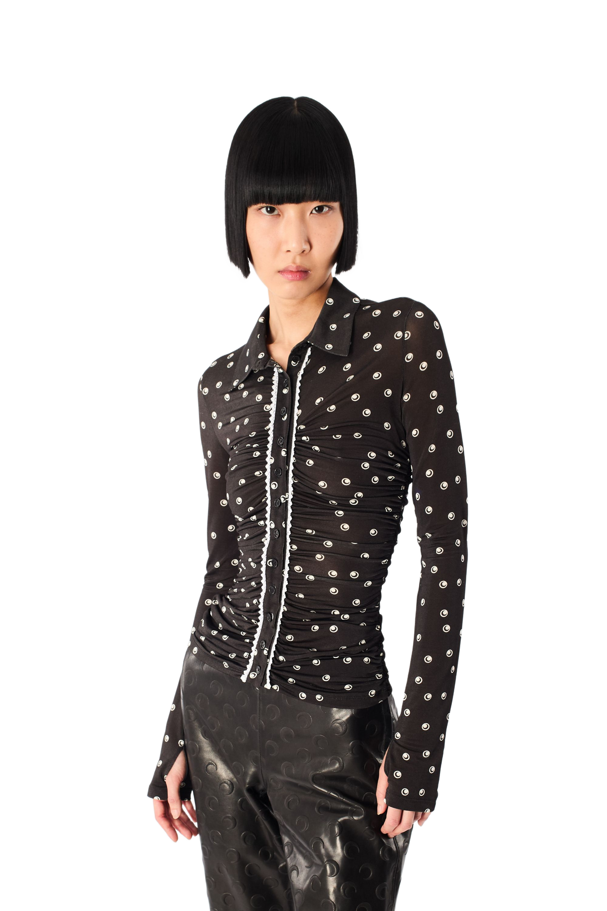 POLKA DOT MOON JERSEY BLOUSE