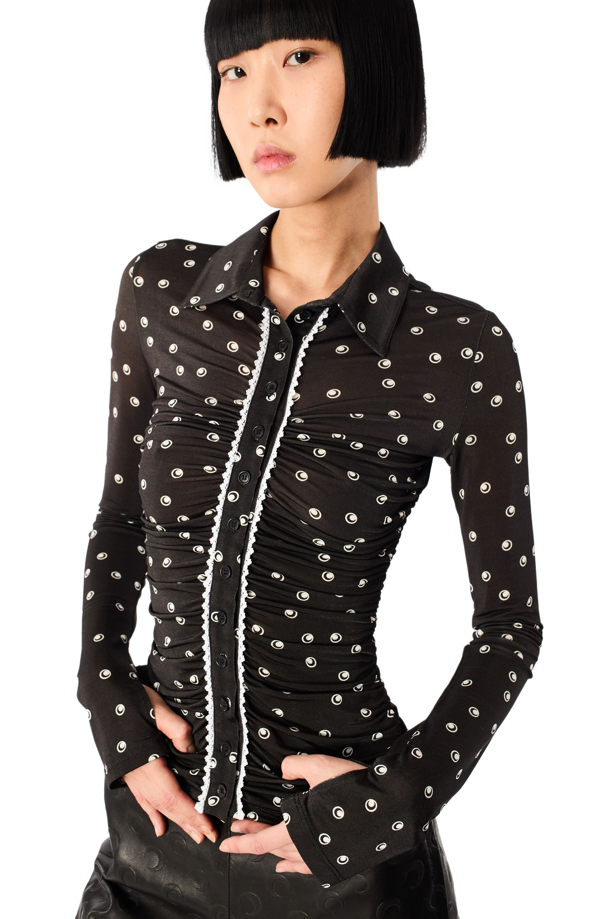 POLKA DOT MOON JERSEY BLOUSE