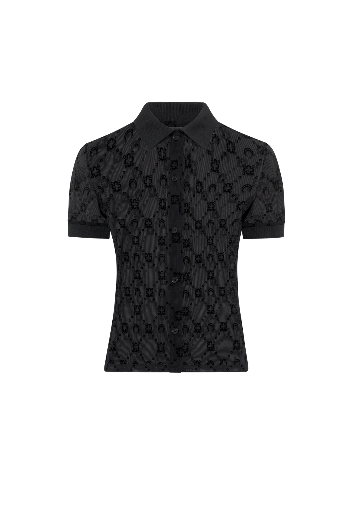 Moonogram mesh flock polo shirt
